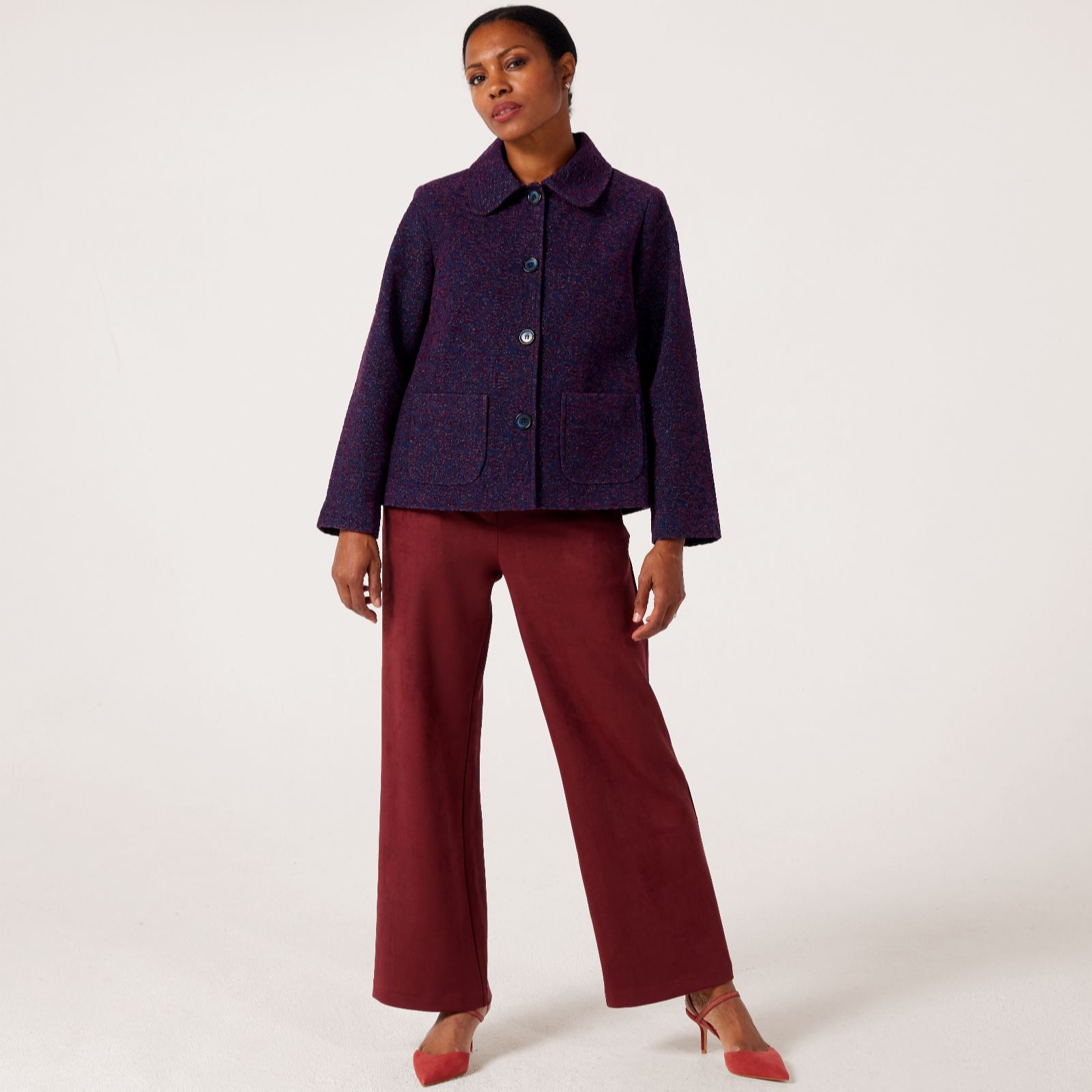 Helene Berman Blue Chenille Animal Style Denim Jacket