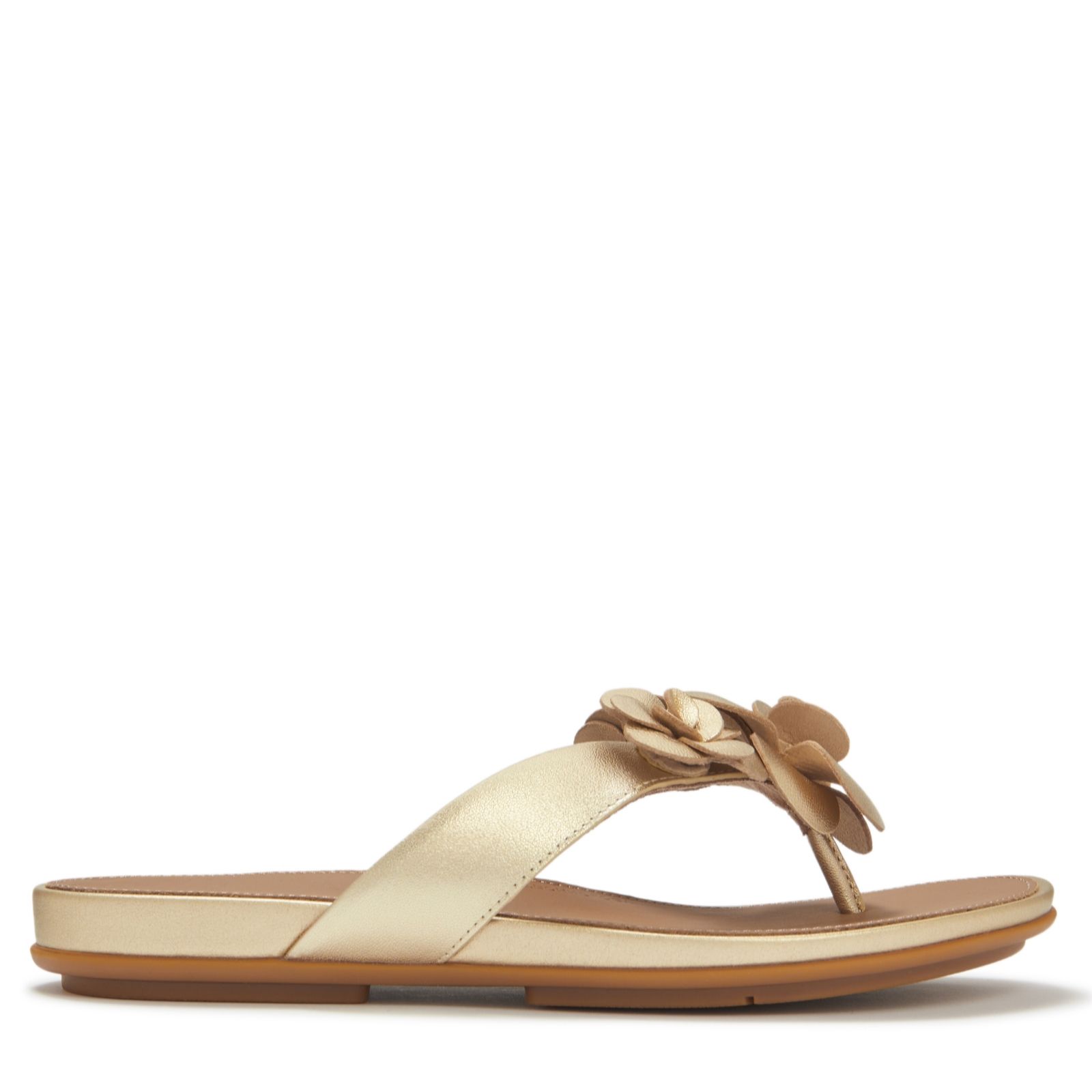 Fitflop Black Gracie Flower Leather Flip-Flops