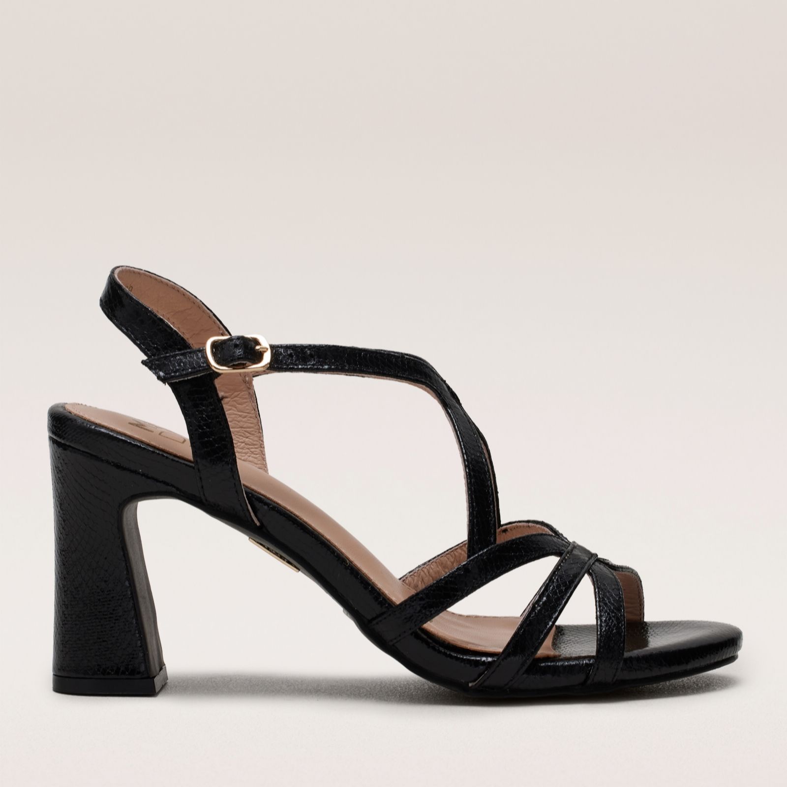 Moda In Pelle Women's 'Missani' Snake Print Heeled Sandals in Gold | Size: 8