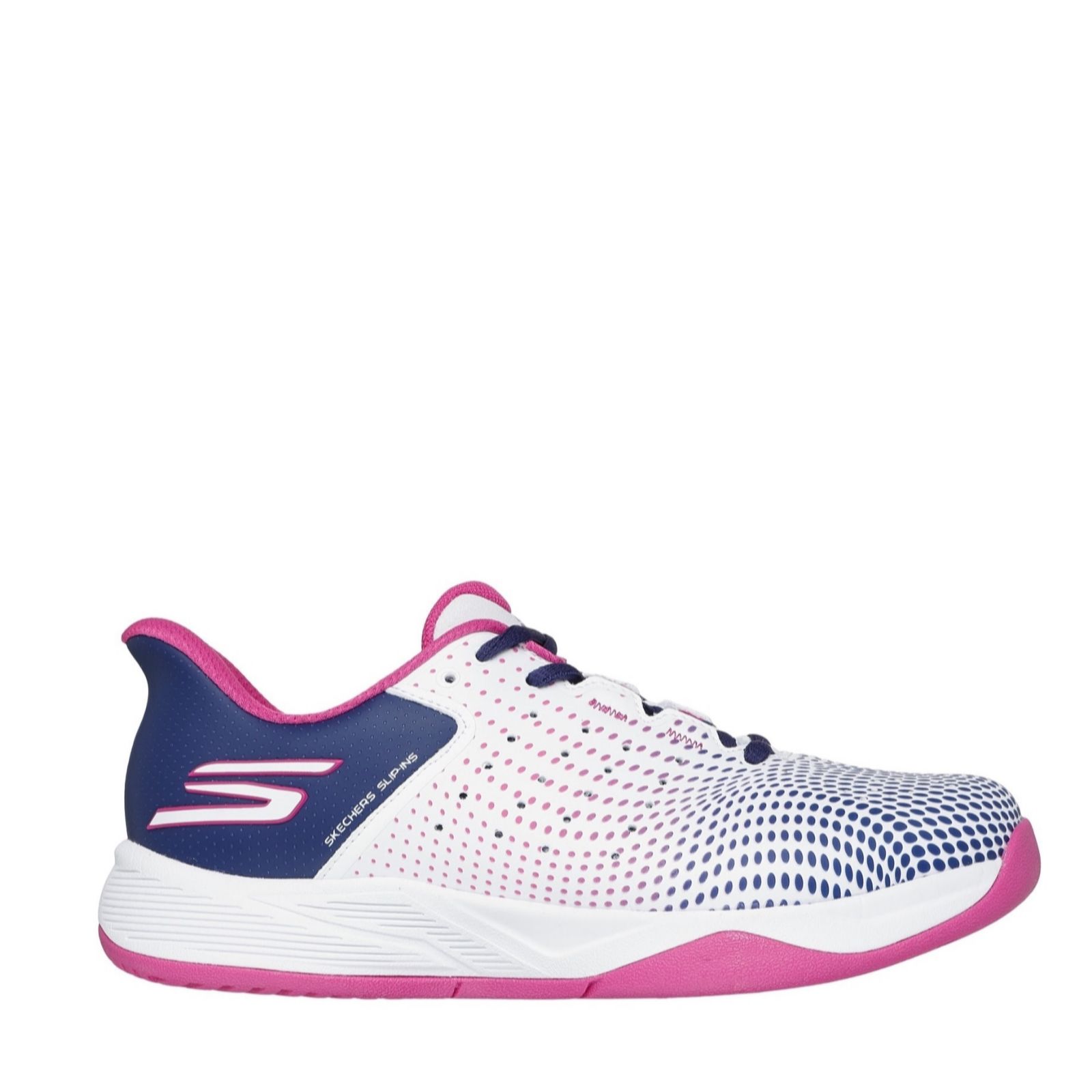 Womens Wide Fit Skechers 172101C Trainers, White/Navy Pink / 8 / 2E