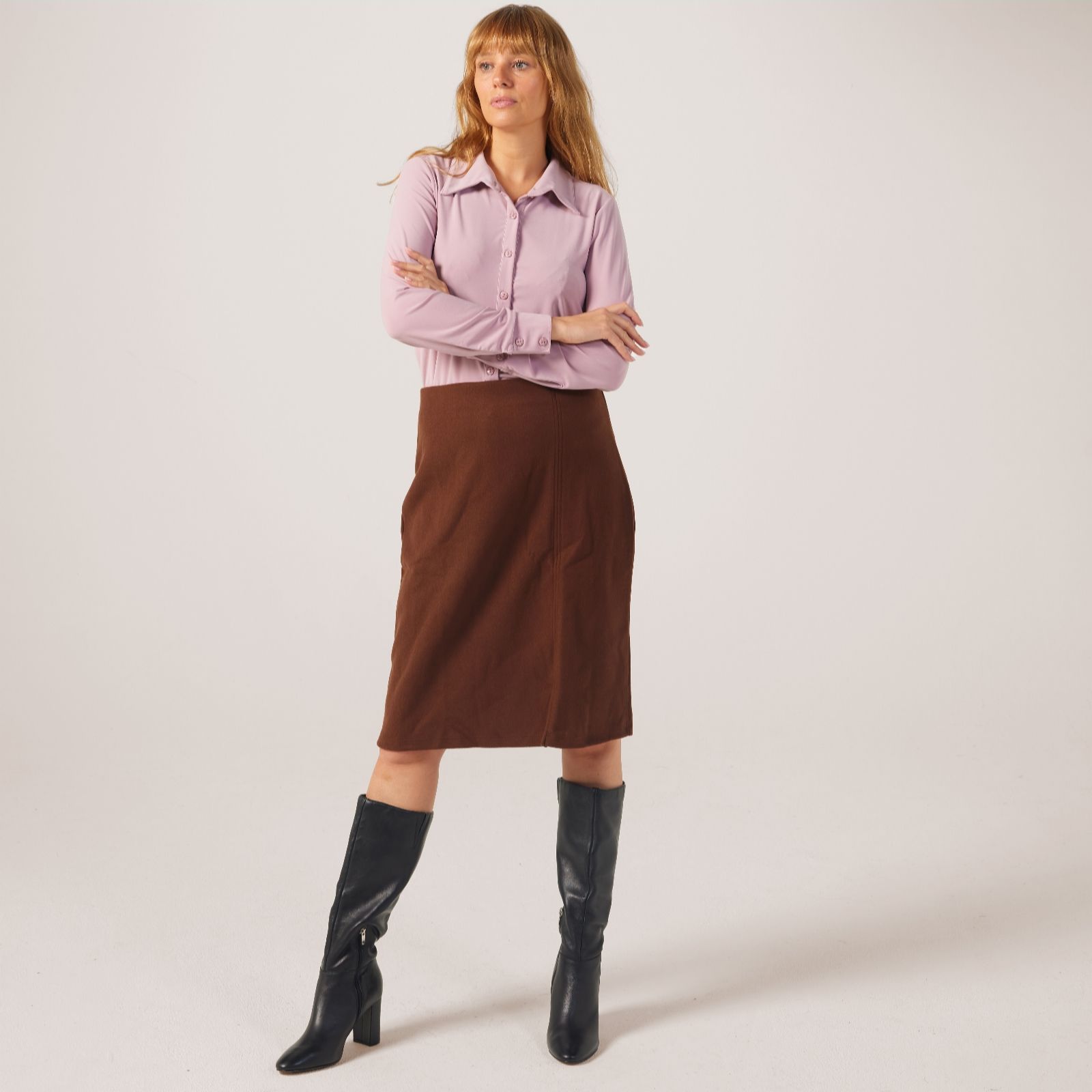 Kim & Co Brazil Jersey Long Sleeve Attitude Collar Shirt
