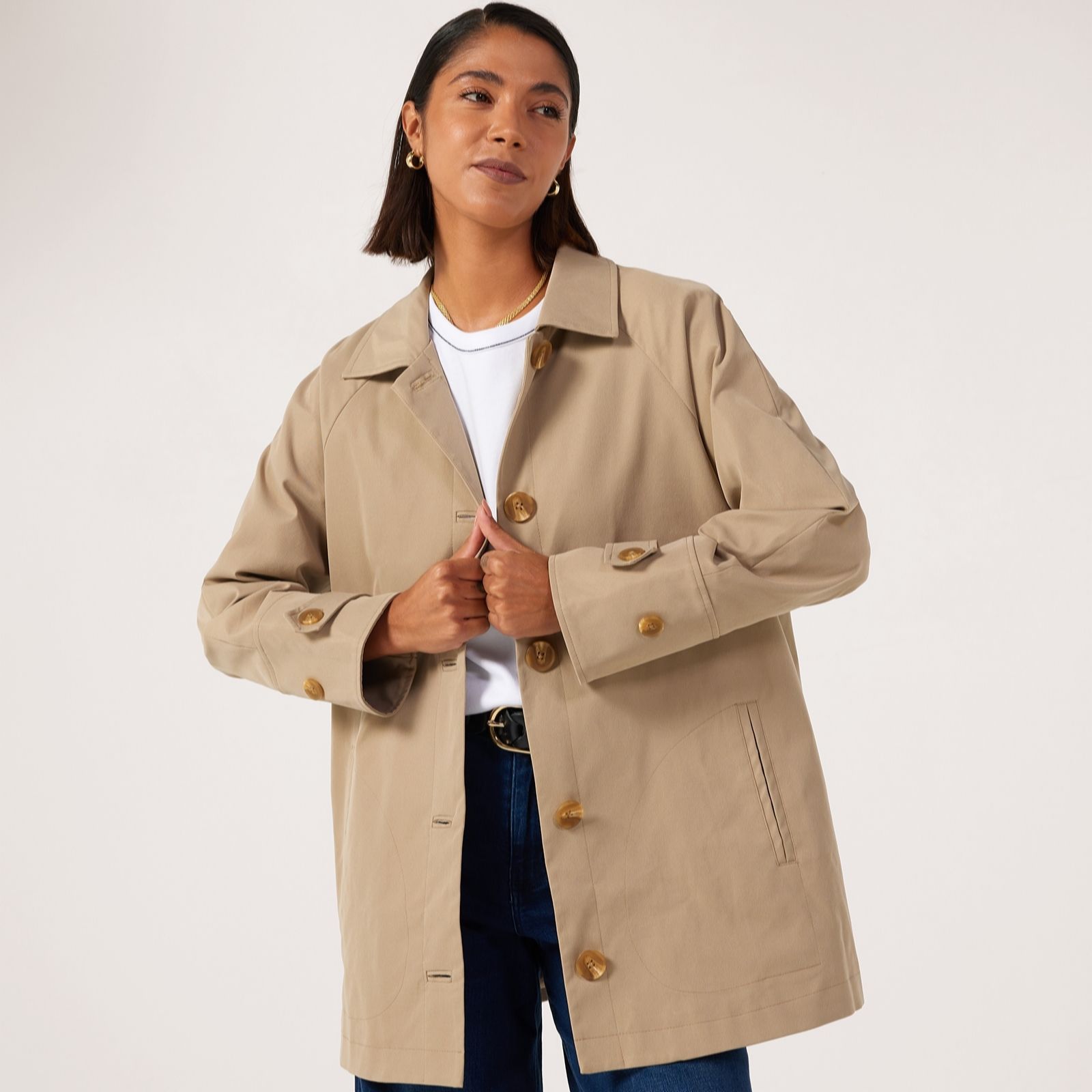 Ben De Lisi Black Mid Length Trench Coat