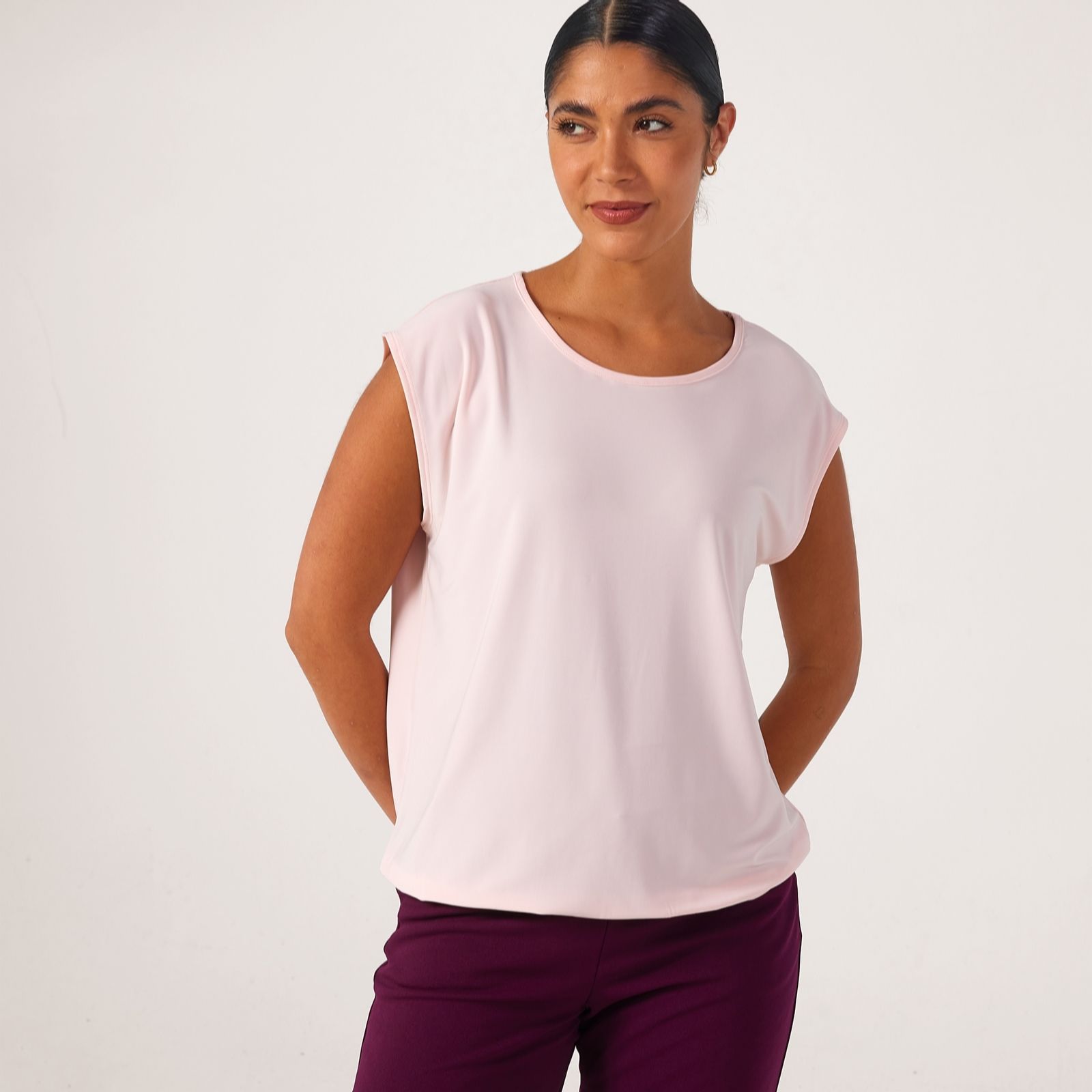 Kim & Co Dusky,Rose Deluxe Brazil Jersey Blouson Top