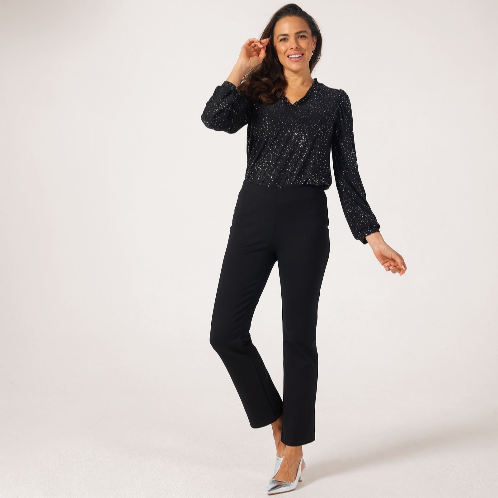 Kim & Co Black Stretch Ponte Narrow Leg Standard Trousers