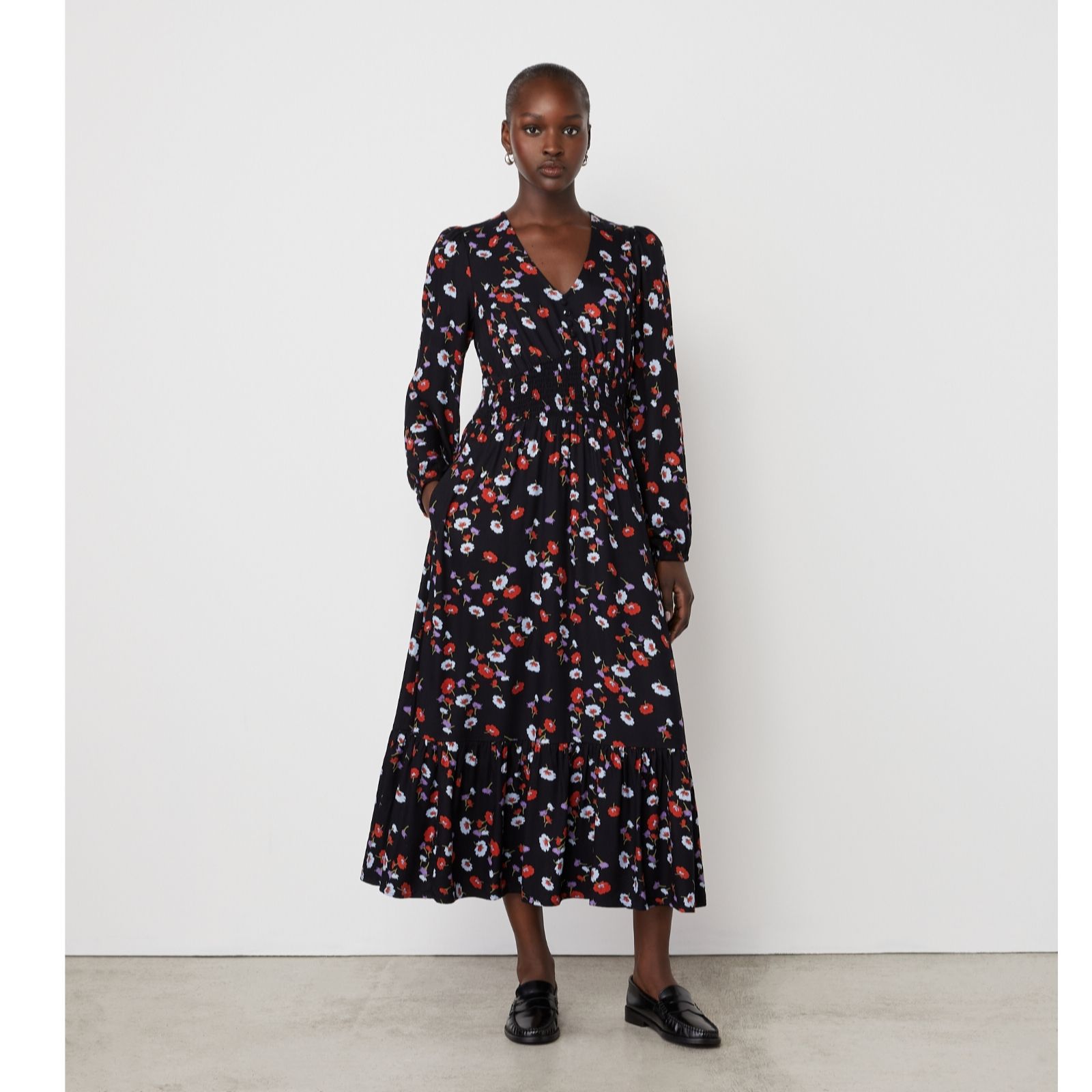 Finery London Erina Viscose Twill Floral Print Dress