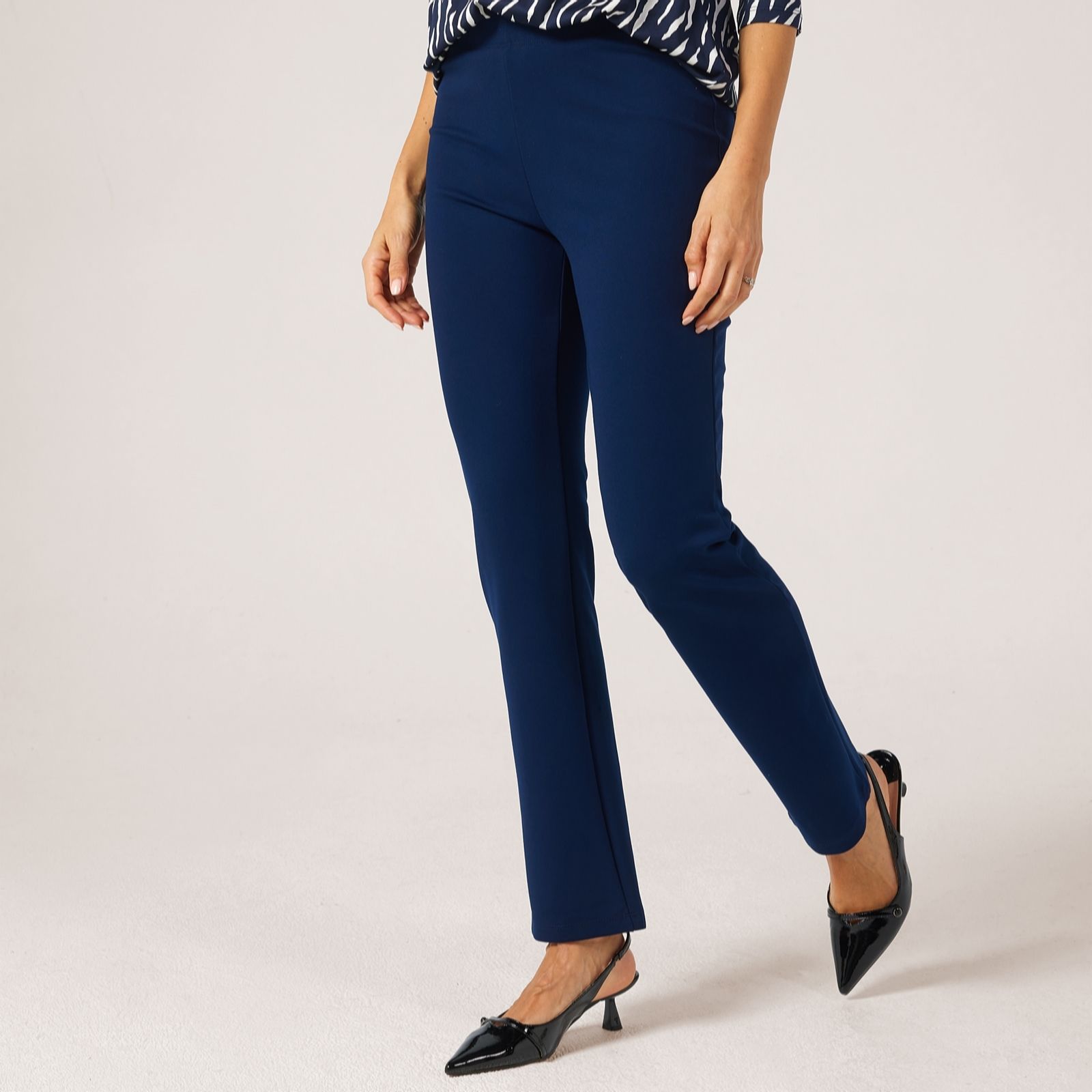 Kim & Co Black Stretch Ponte Narrow Leg Petite Trousers