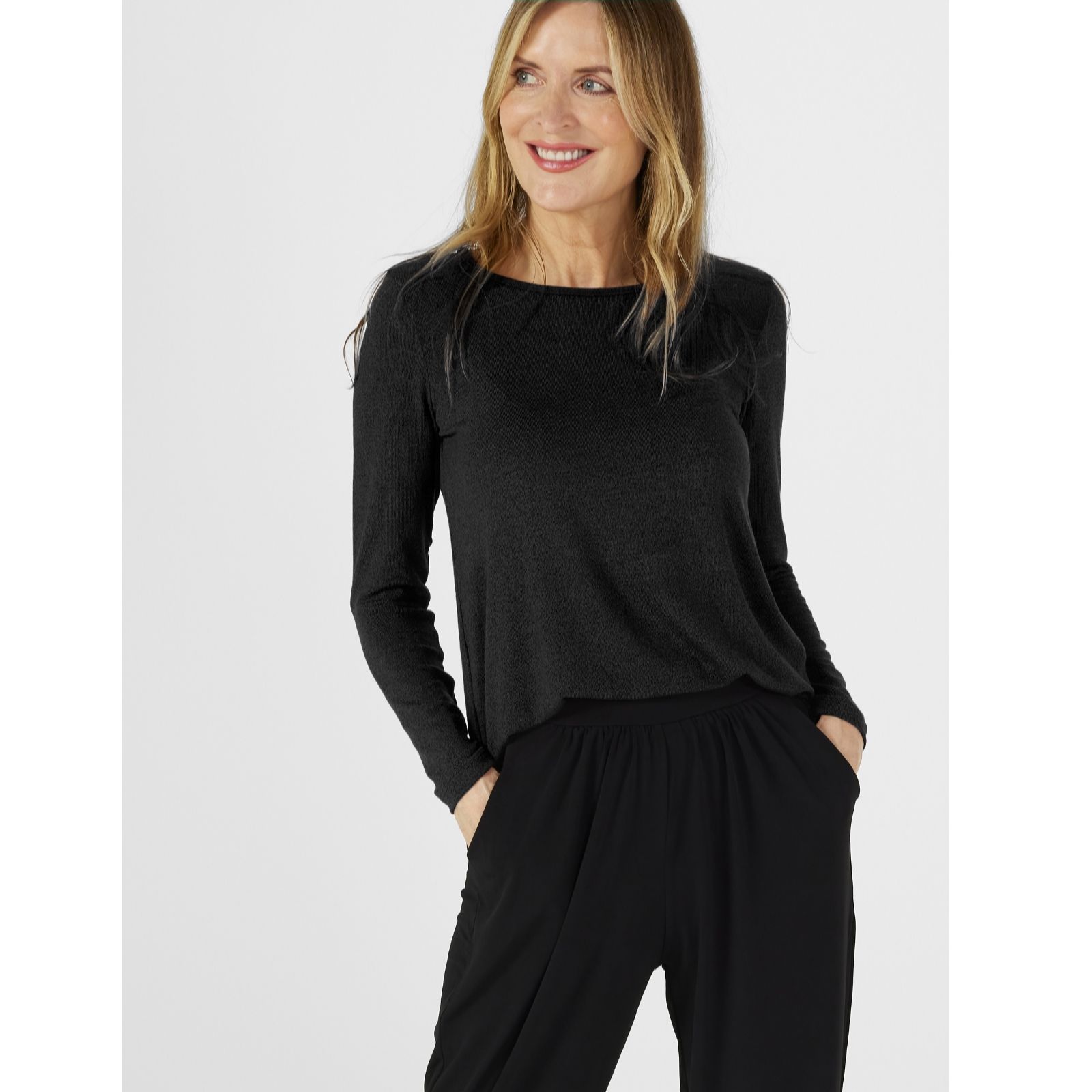 Kim & Co Birch Fine Sweater Knit Essential Long Sleeve Top