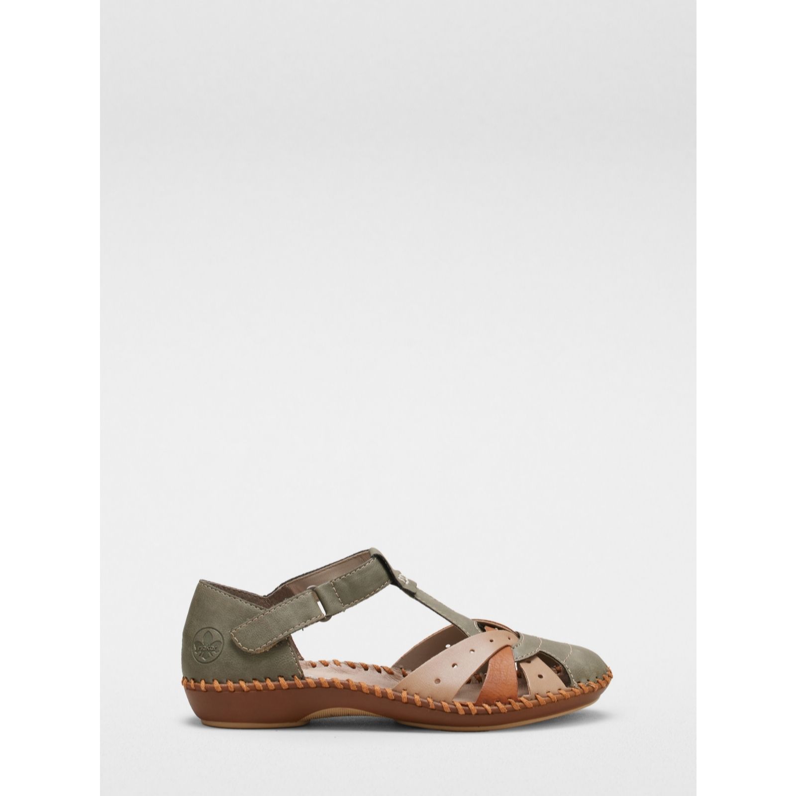 Rieker Women's 'Maria' T-Bar Sandals in Cream | Size: 8