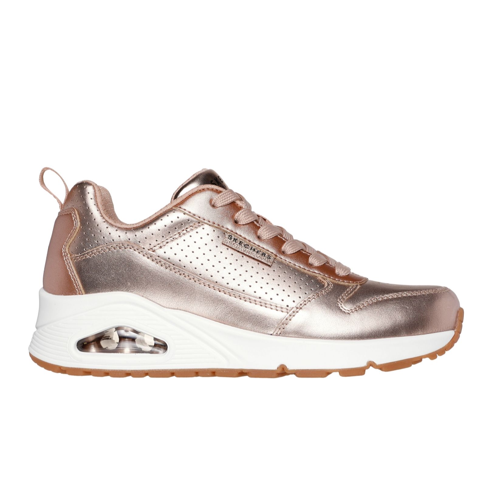 Skechers Mint Uno Metallixs Lace Up Trainer