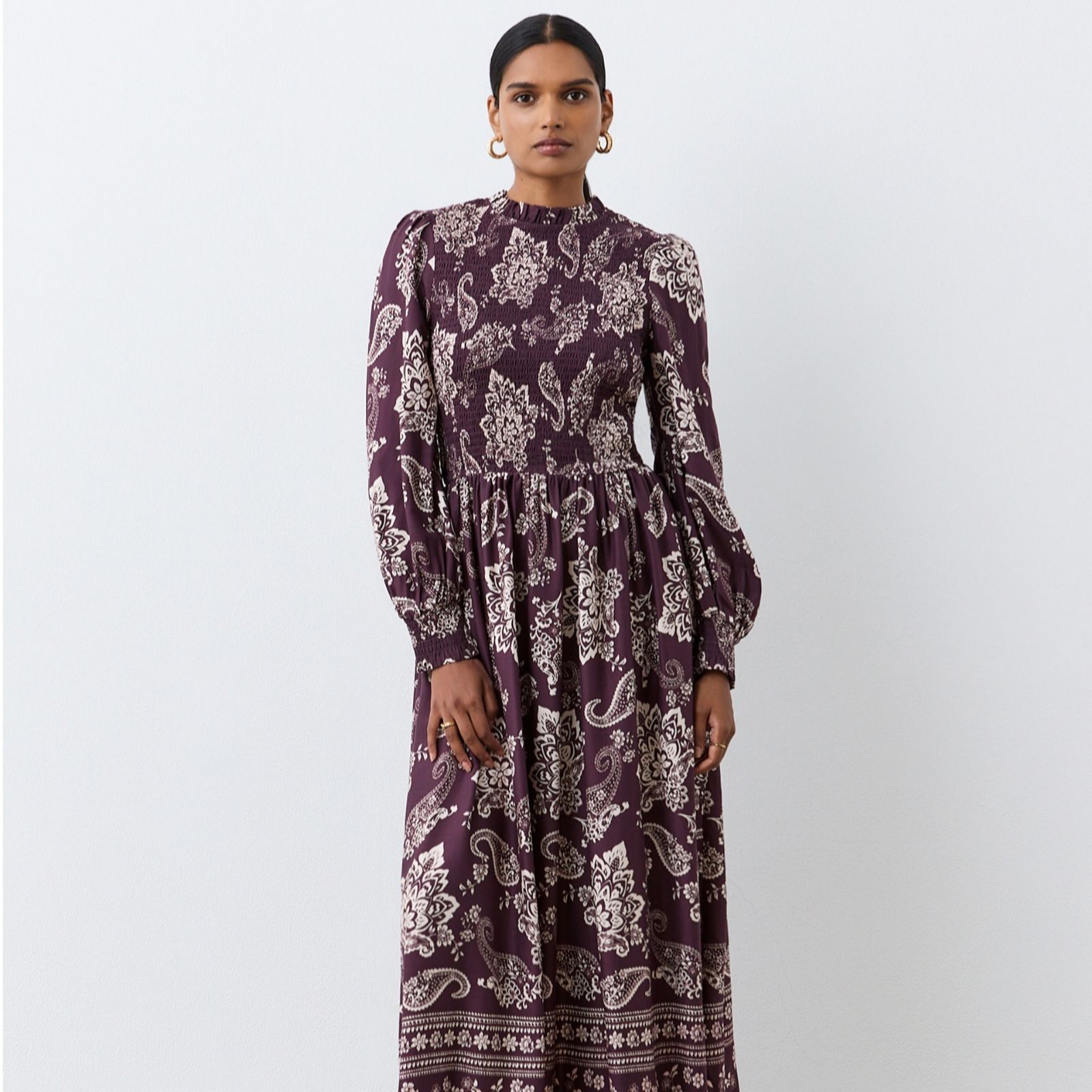 Finery London Jovie Viscose Twill Printed Placement Dress