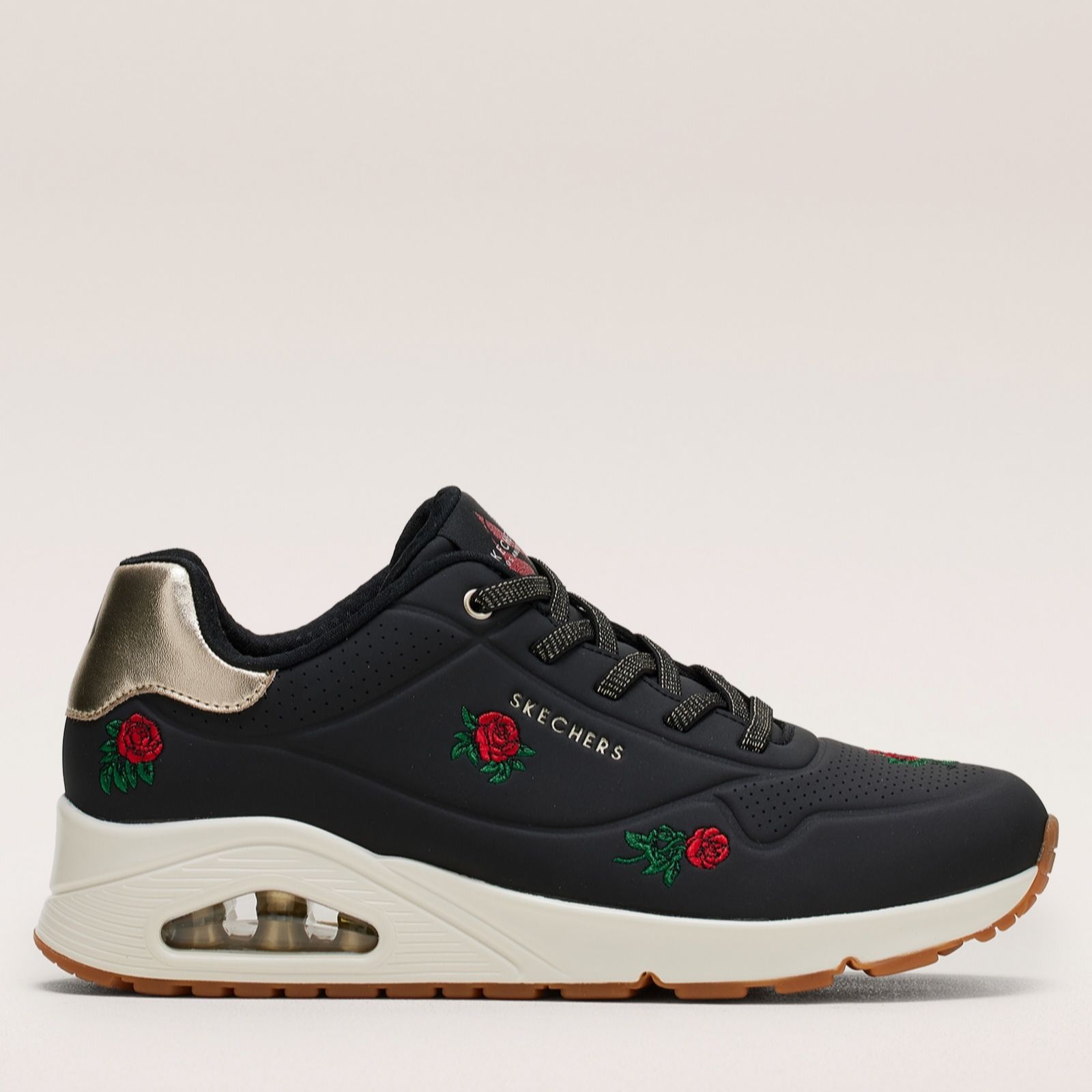 Skechers Black Uno Champagne & Roses Trainer