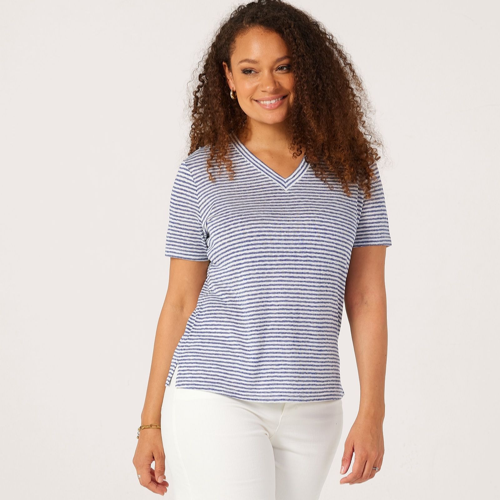 Ruth Langsford Textured Stripe T-Shirt women's