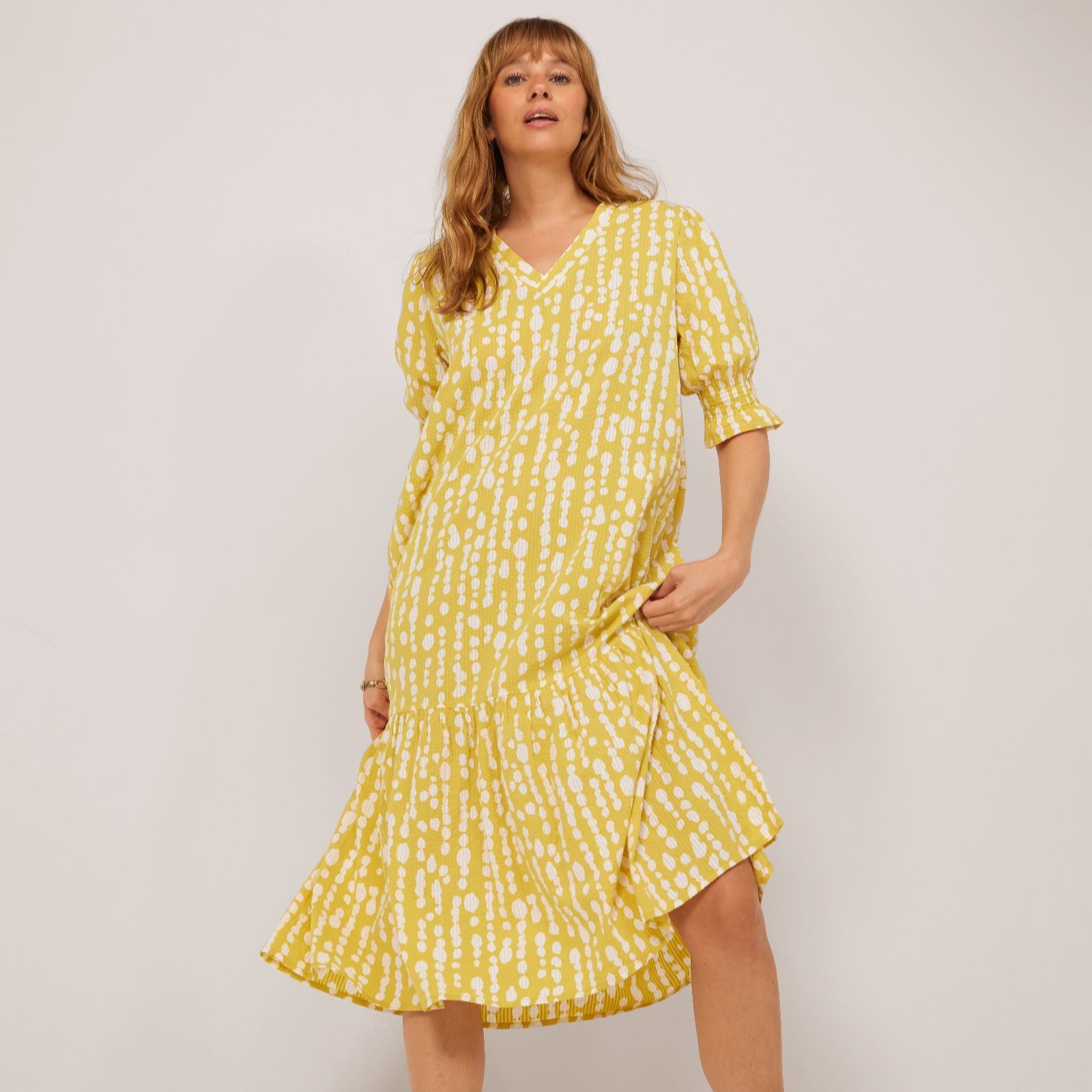 Masai Copenhagen Nyde Printed Seersucker Dress