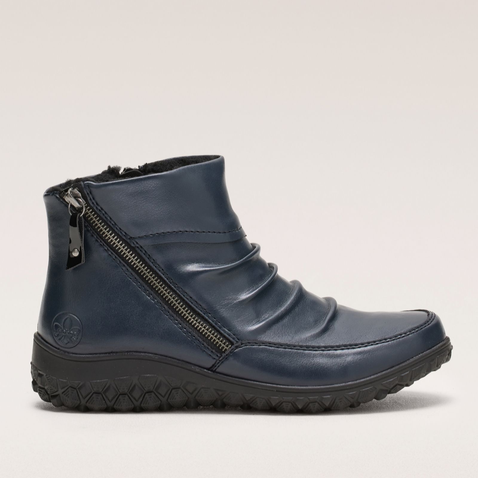 Rieker Black Ruched Warm Lined Boot