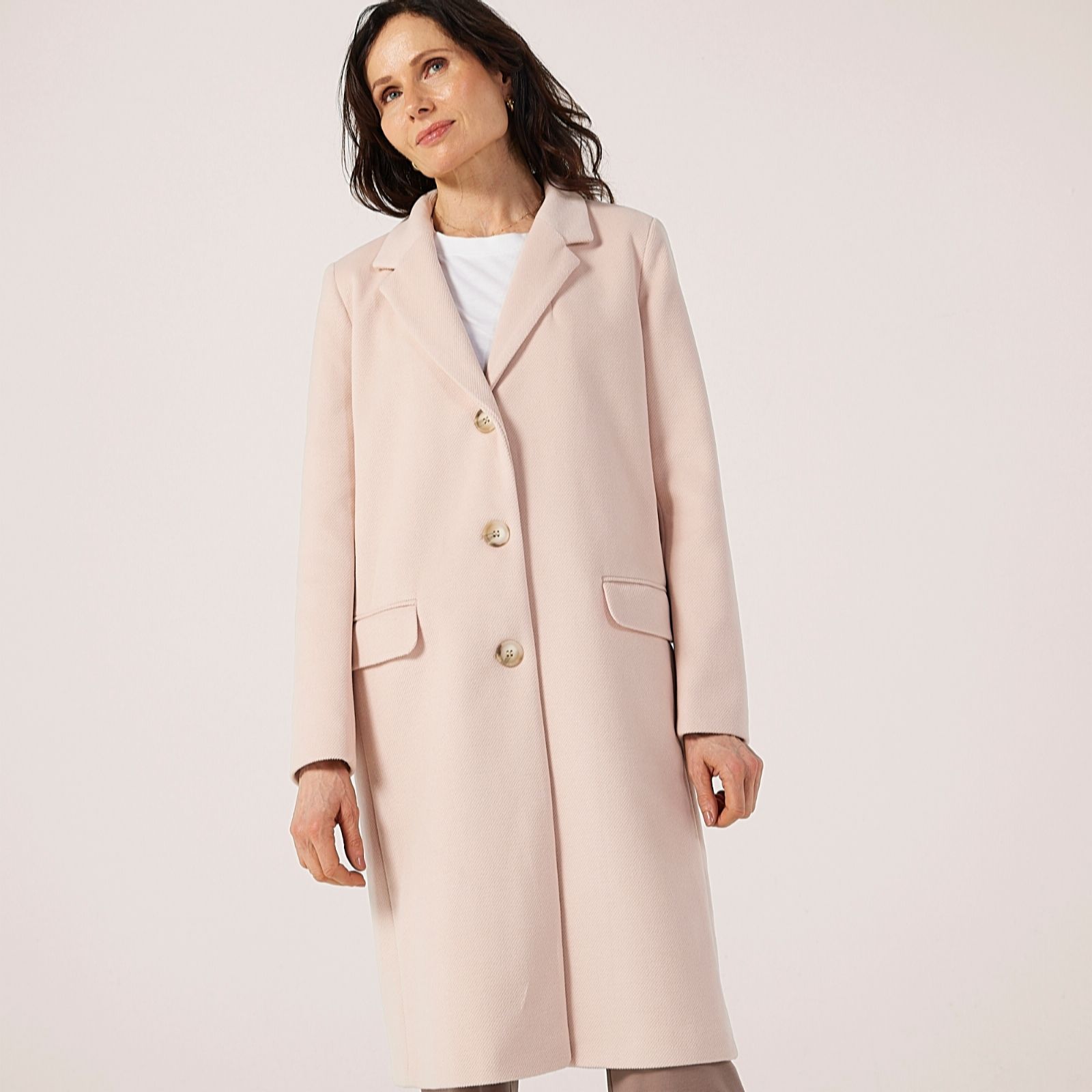Helene Berman Ice Blue Super Soft Textured College Coat