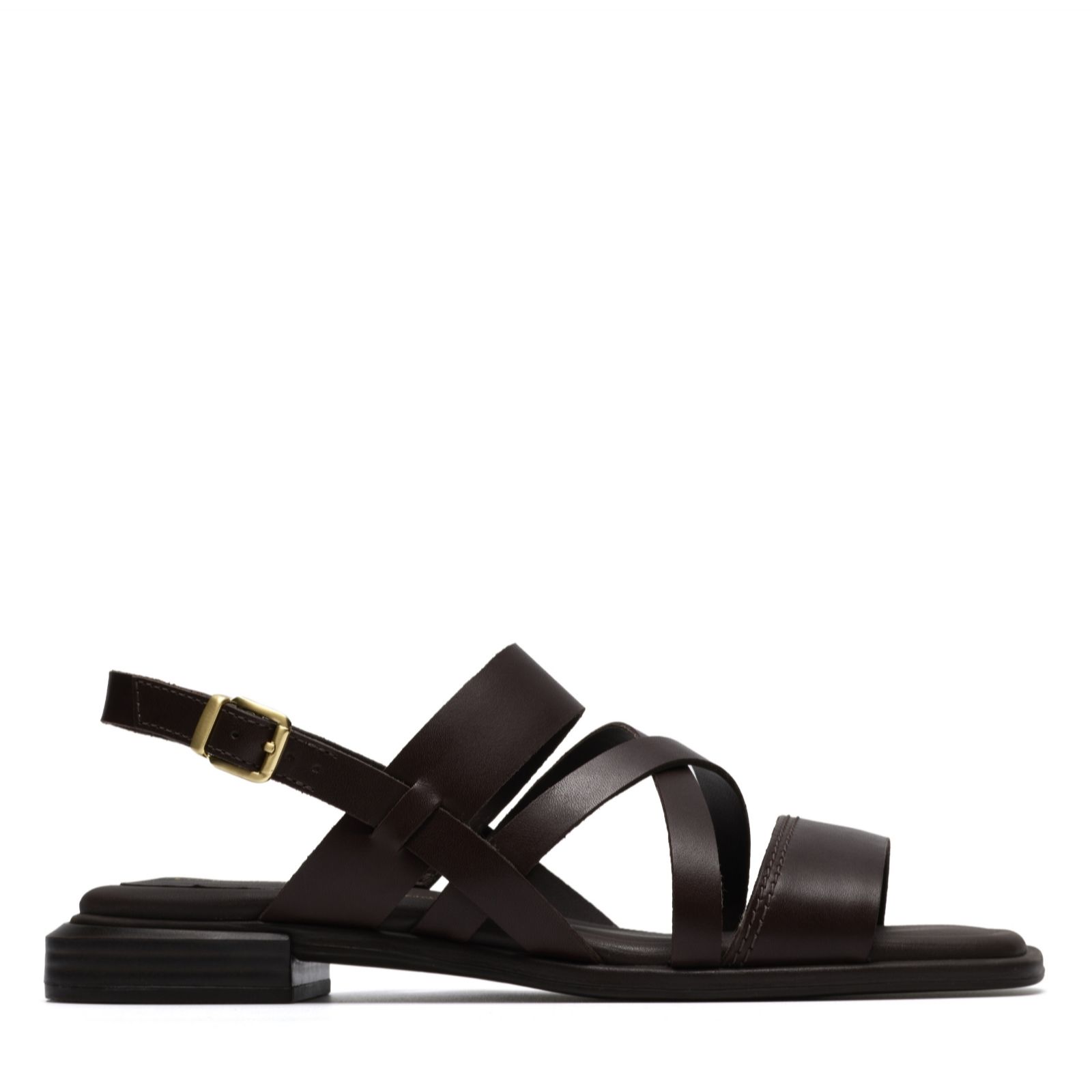 Clarks Footwear Black Leather Clarks Ariany Strap Sandal
