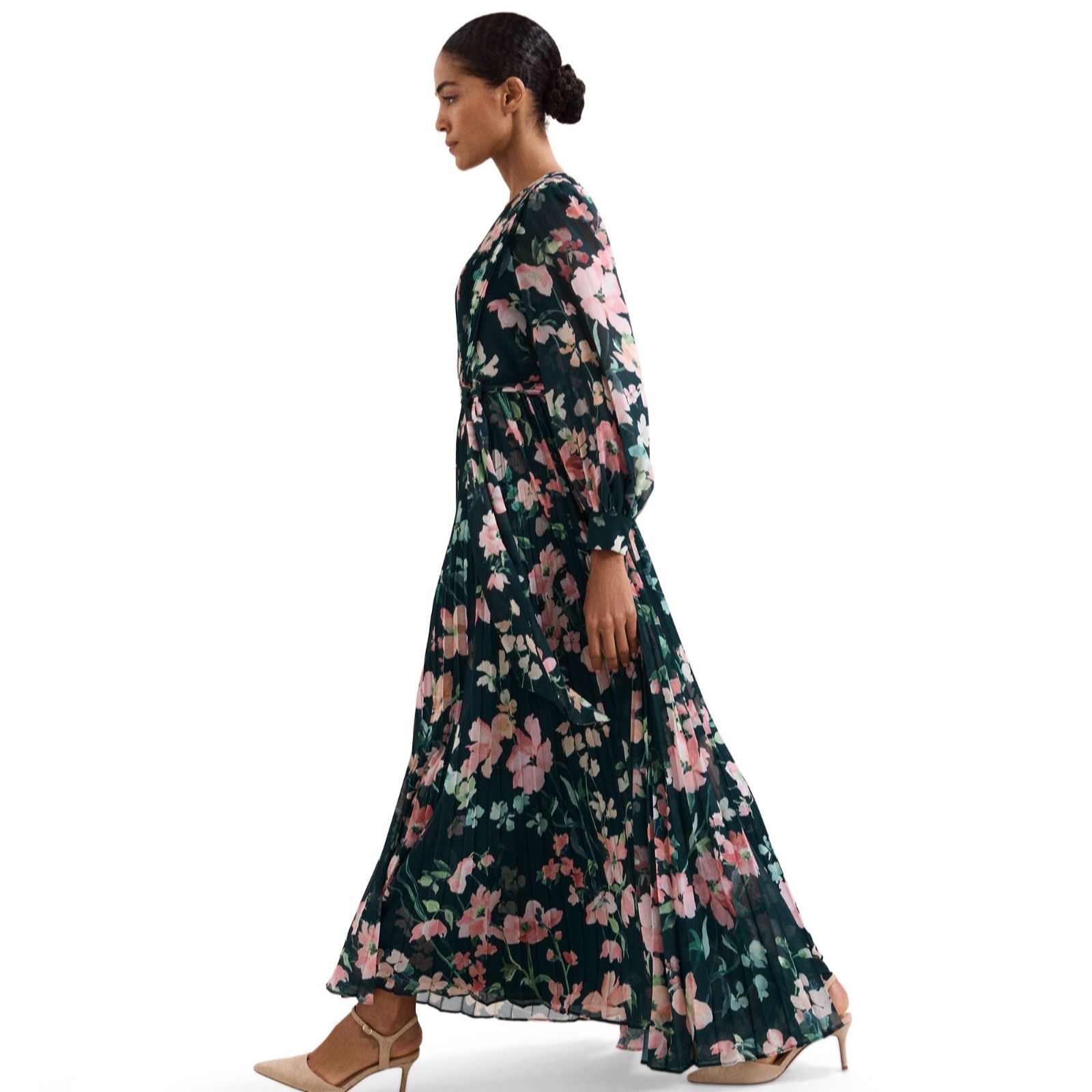 Phase Eight Women's Rosa V-Neck Floral Maxi Dress in Dark Navy | Size: 8