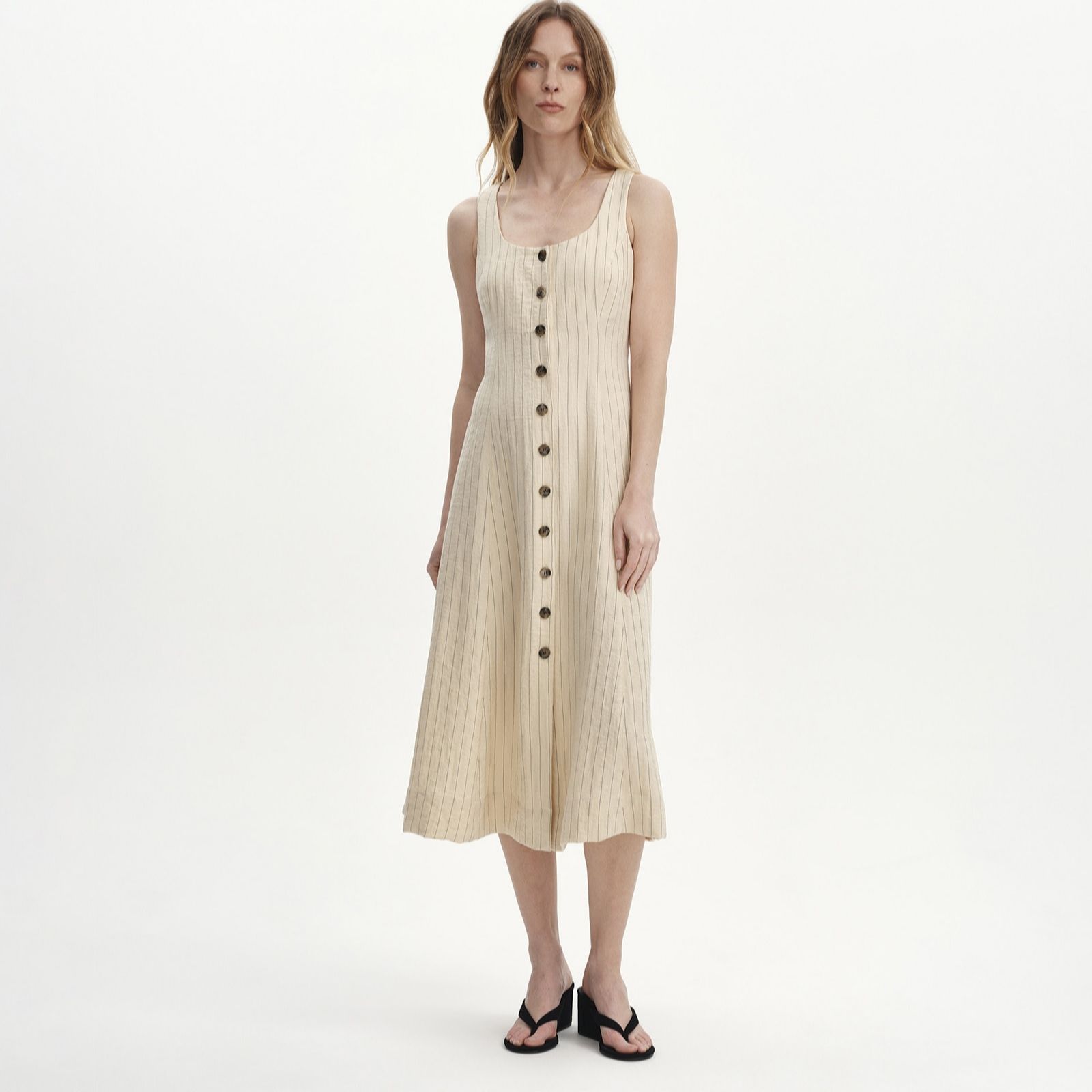 Finery London Jillian Striped Square Neck Dress Standard women's