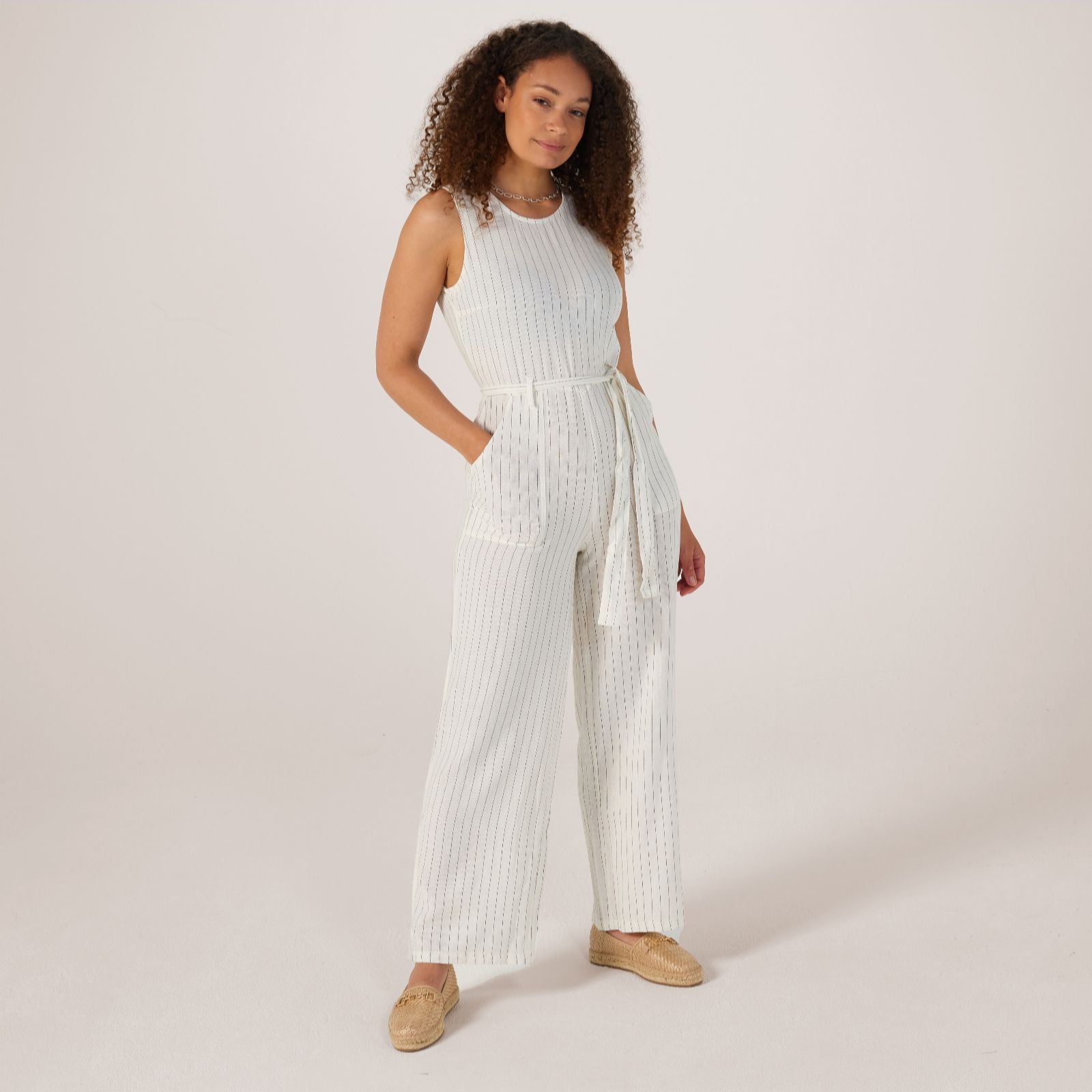 Only Linen Blend Jumpsuit with Belt