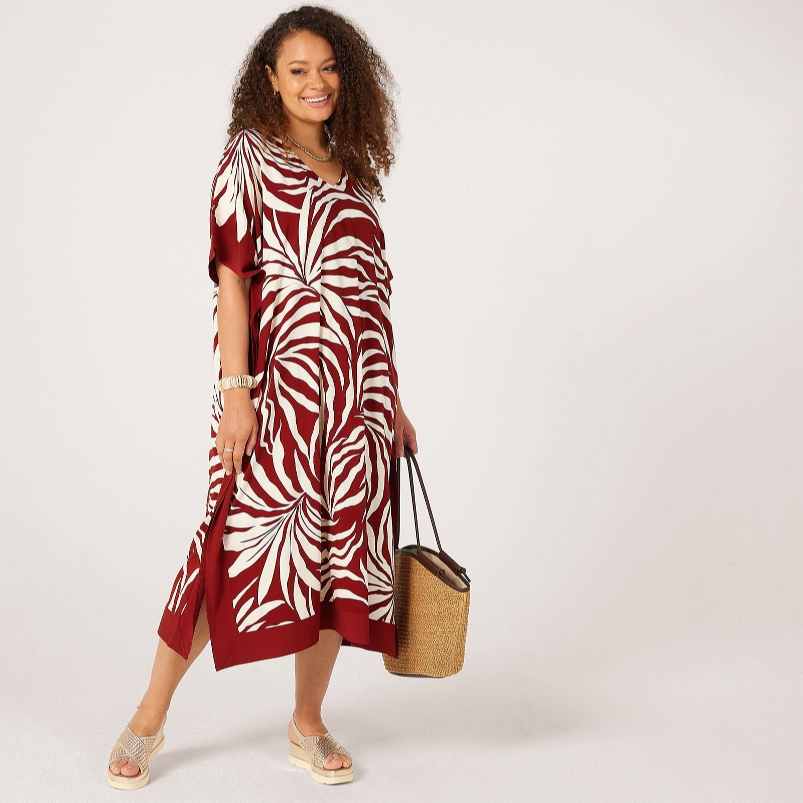 Ruth Langsford Terracotta Abstract Print Solstice Printed Kaftan