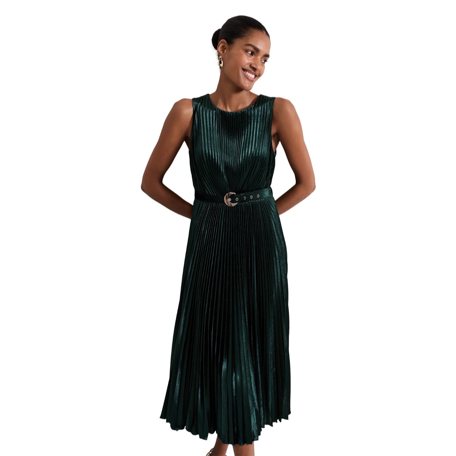 Phase Eight Simara Velvet Pleat Midi Dress