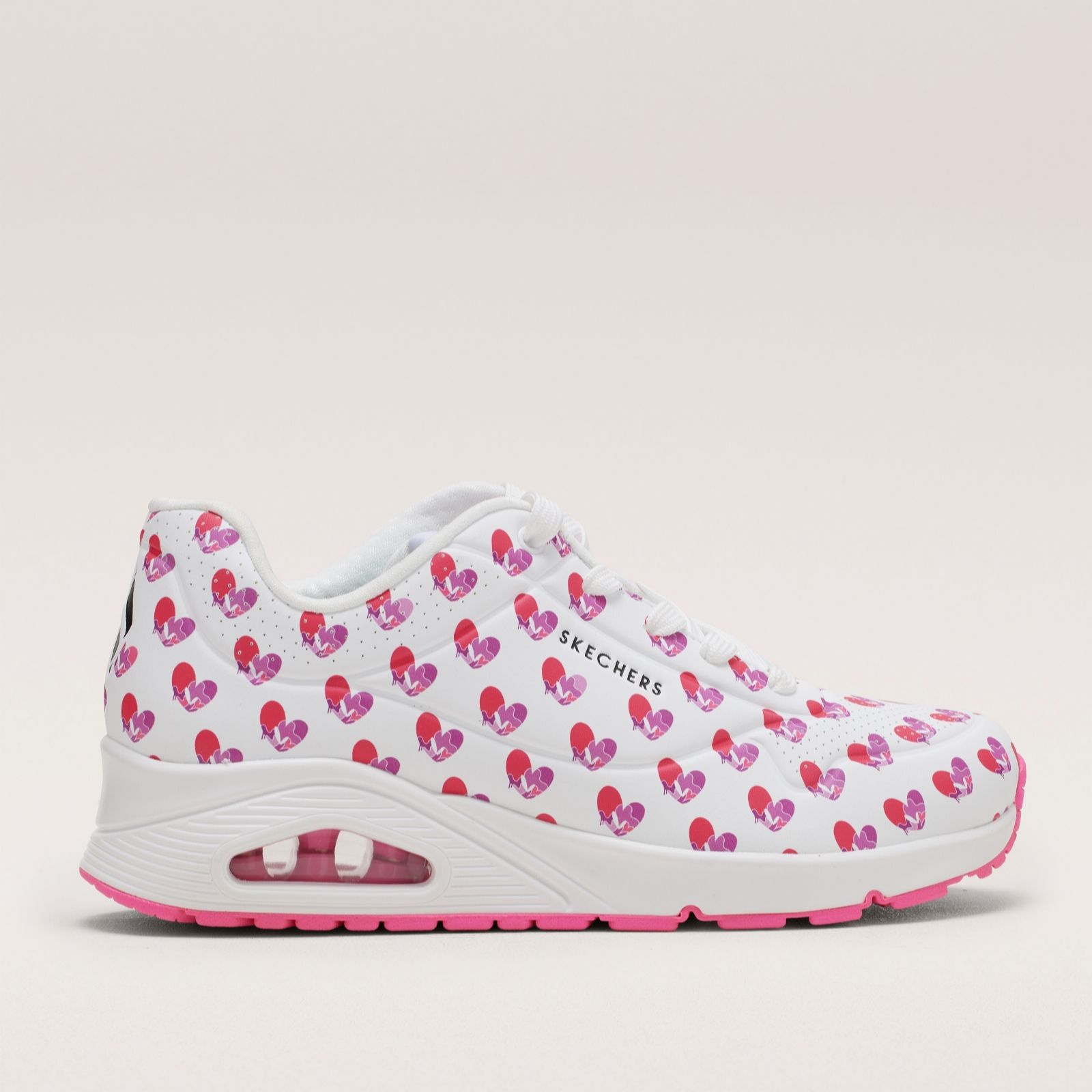 Skechers White Uno Live Colorfully Lace Upper Trainer