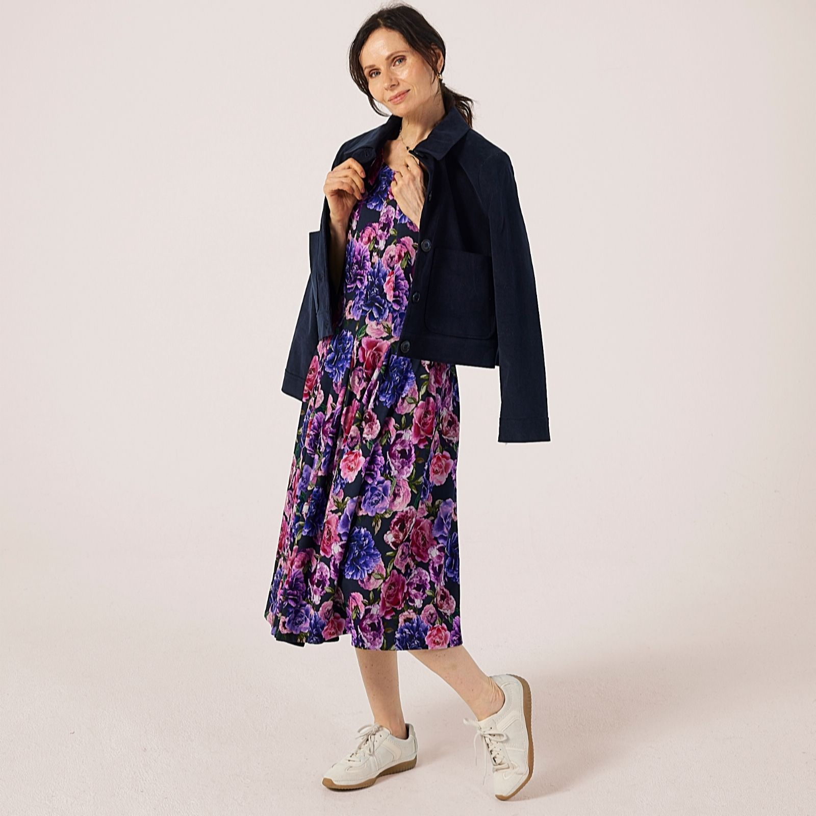 Helene Berman Floral Print Fit And Flare Dress