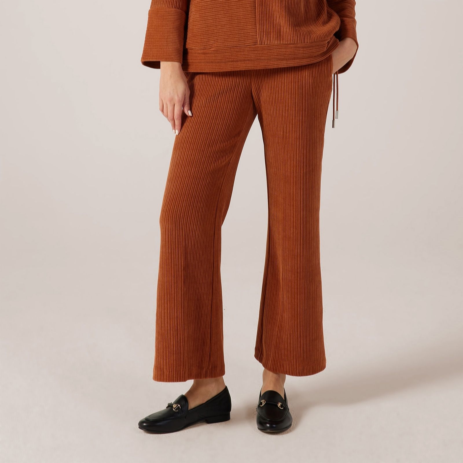 MarlaWynne Plush Ottoman Knit Straight Leg Trousers