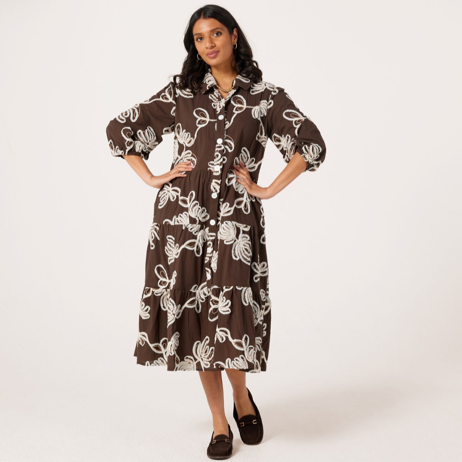 Helene Berman 100% Cotton Embroidered Summer Dress