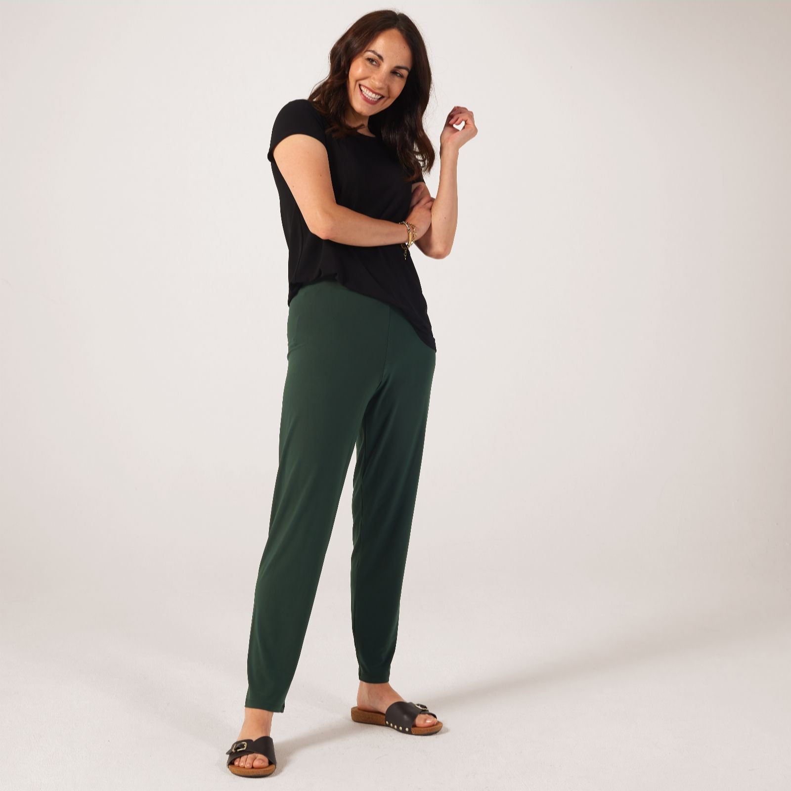 Kim & Co Brazil Jersey 1.5" Elastic Waist Narrow Leg Trouser