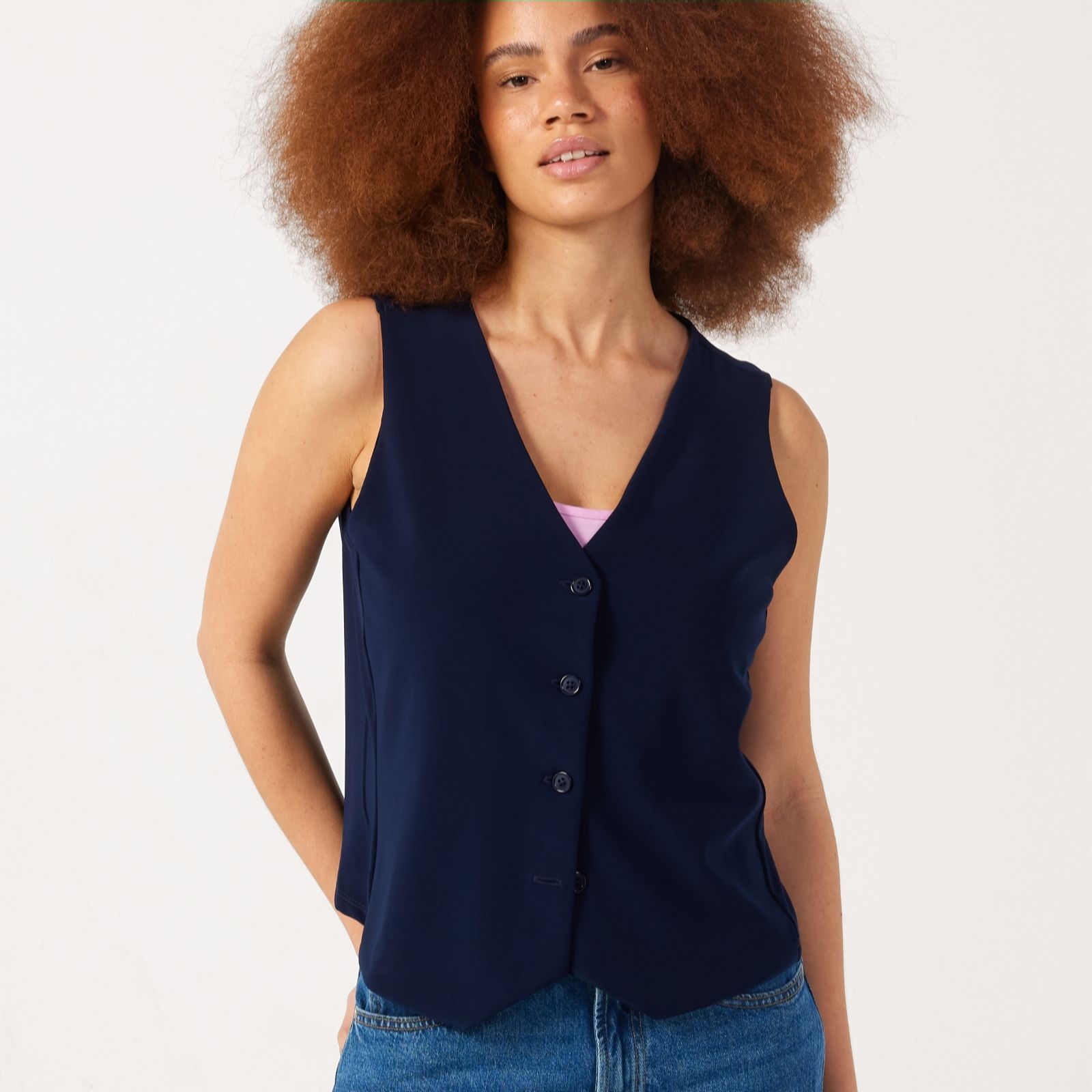 Kim & Co Mocha Deluxe Brazil Jersey Button Front Waistcoat