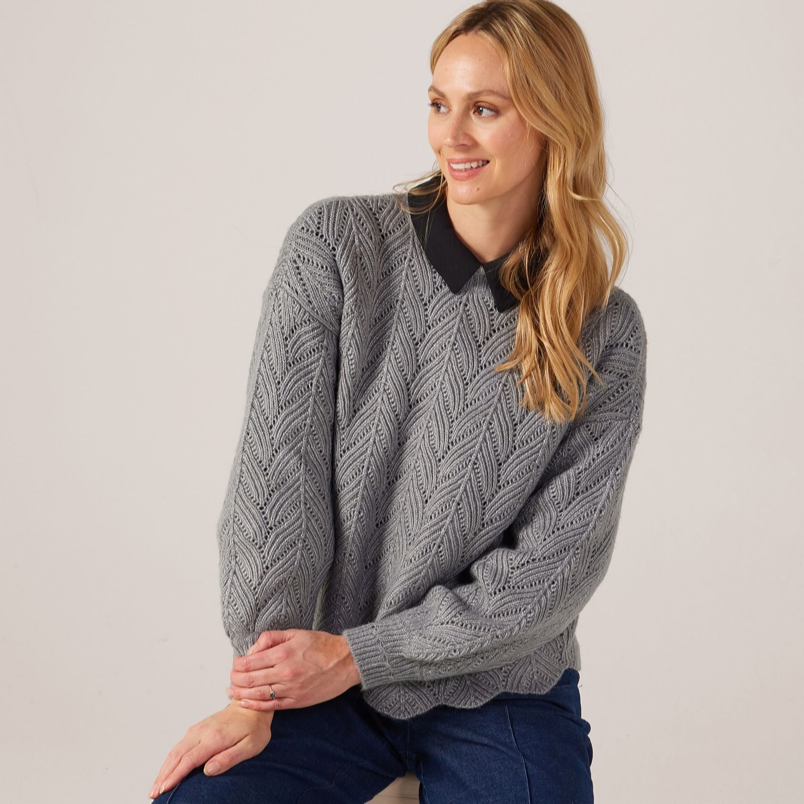 Denim & Co. Pointelle Jumper
