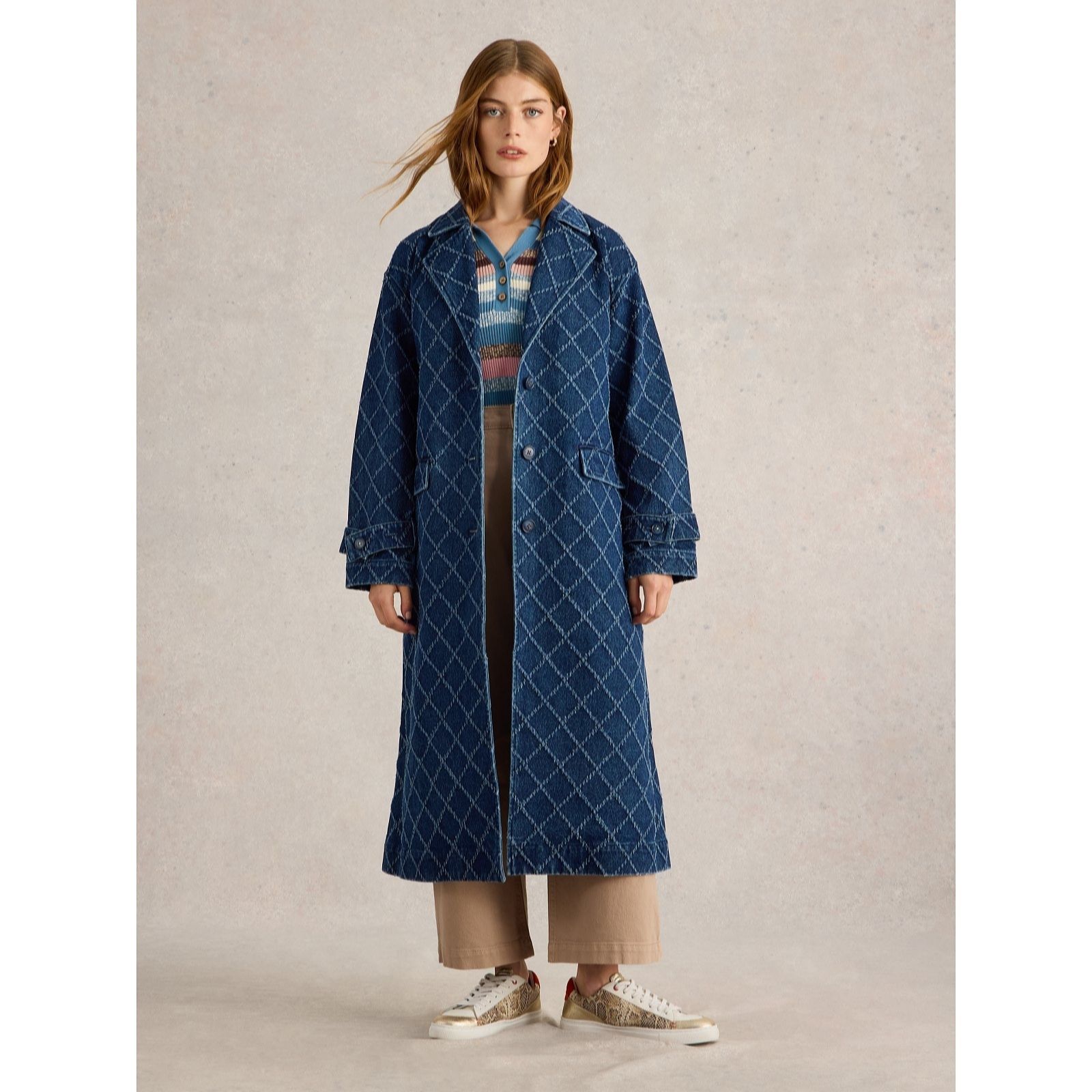 White Stuff Dori Denim Trench Coat women's