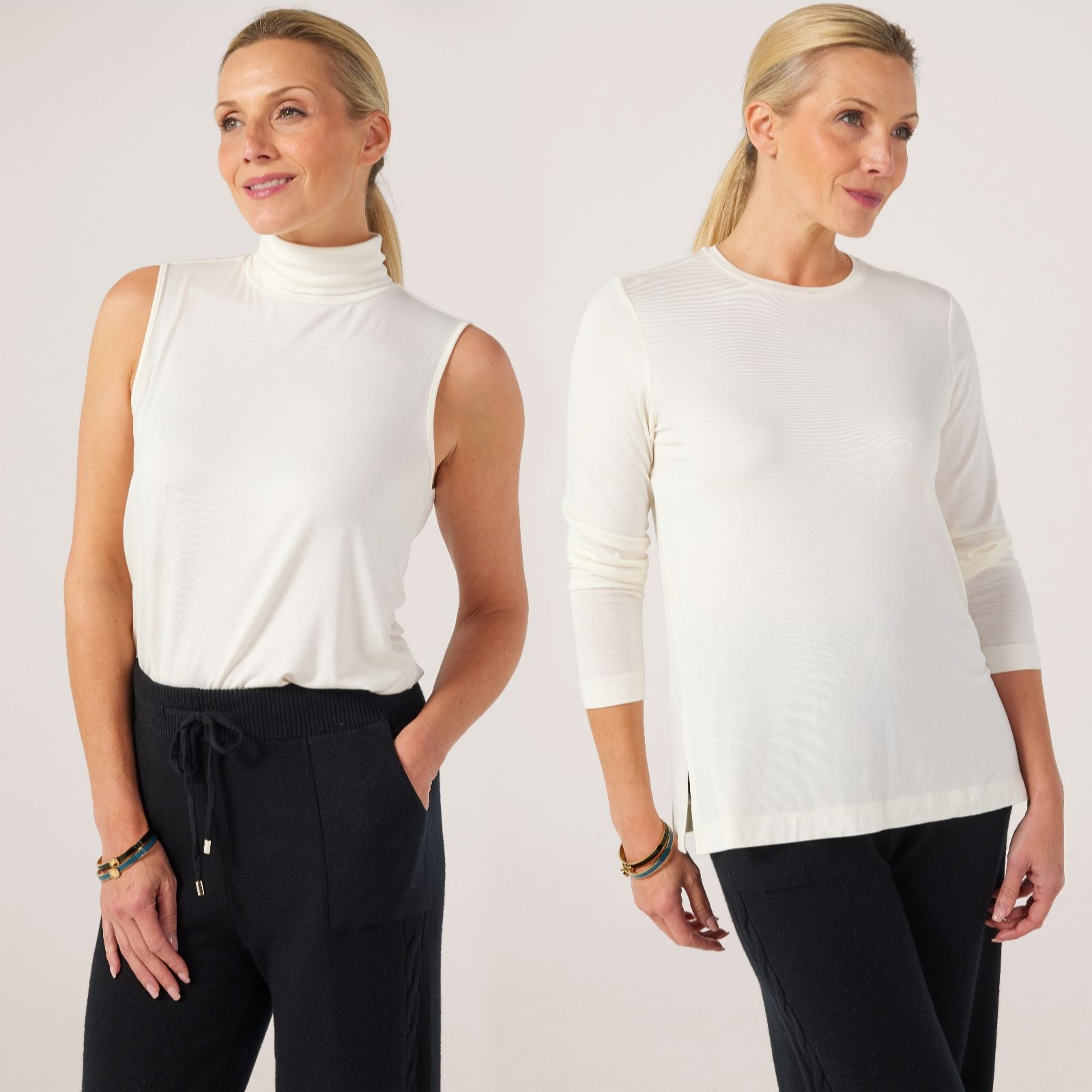 Marlawynne Black Layers Pack Of Two Viscose Tops