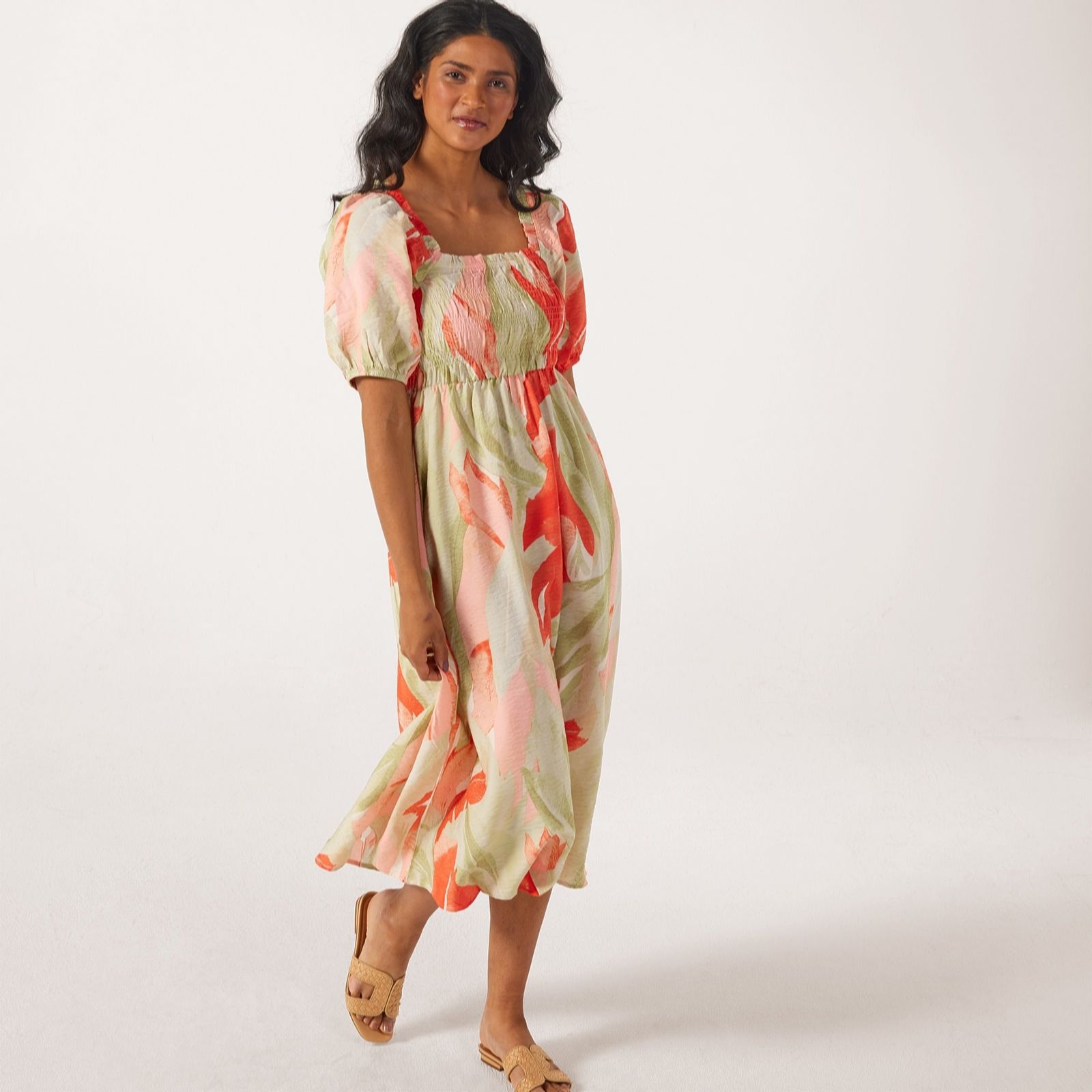 JDY Camille Printed Smock Midi Dress women's