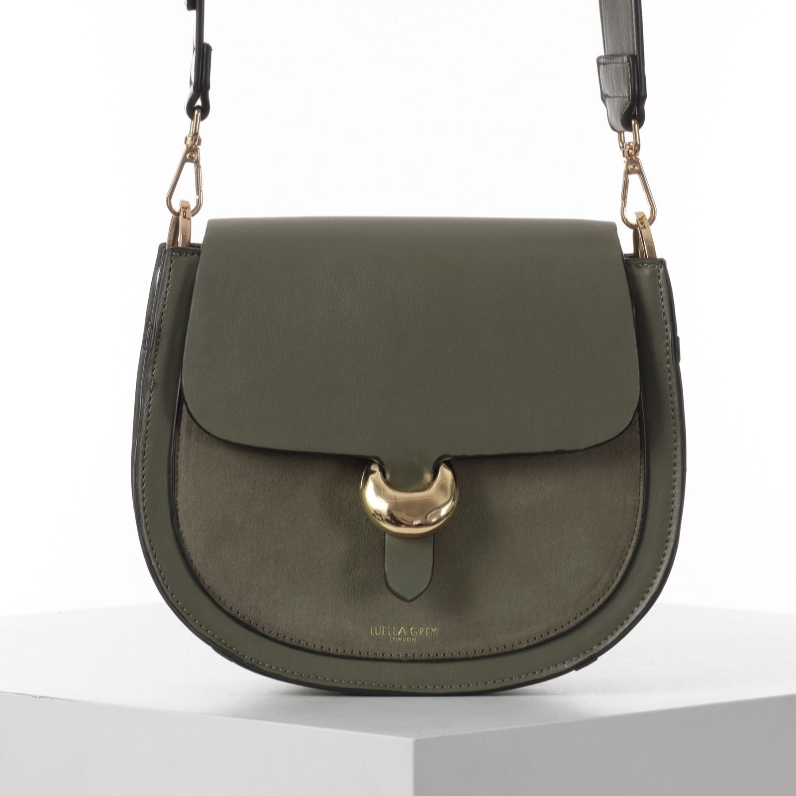 Luella Grey Women's Black Venetia Saddle Cross-Body Bag