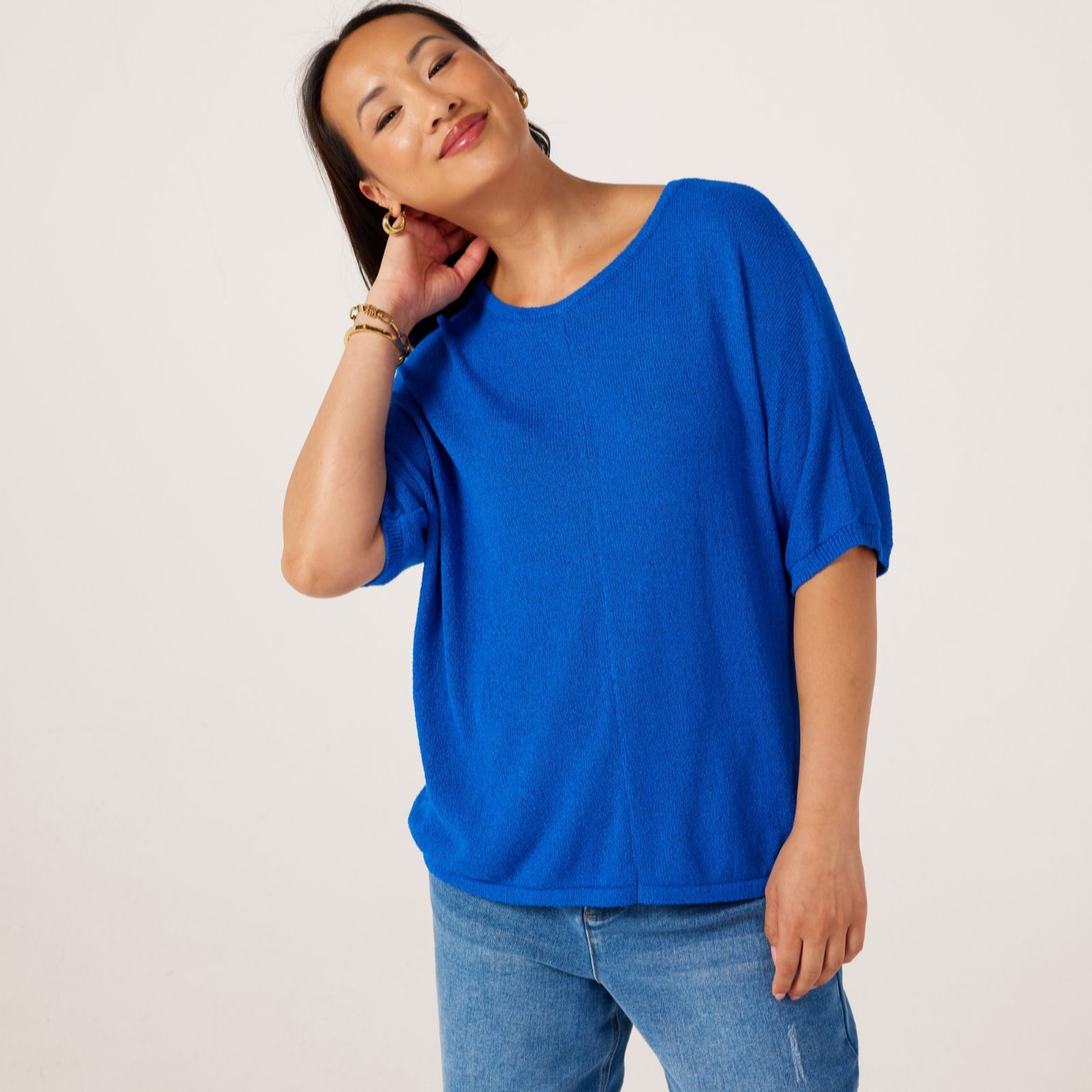 Ruth Langsford Cobalt Boat Neck Dolman Jumper