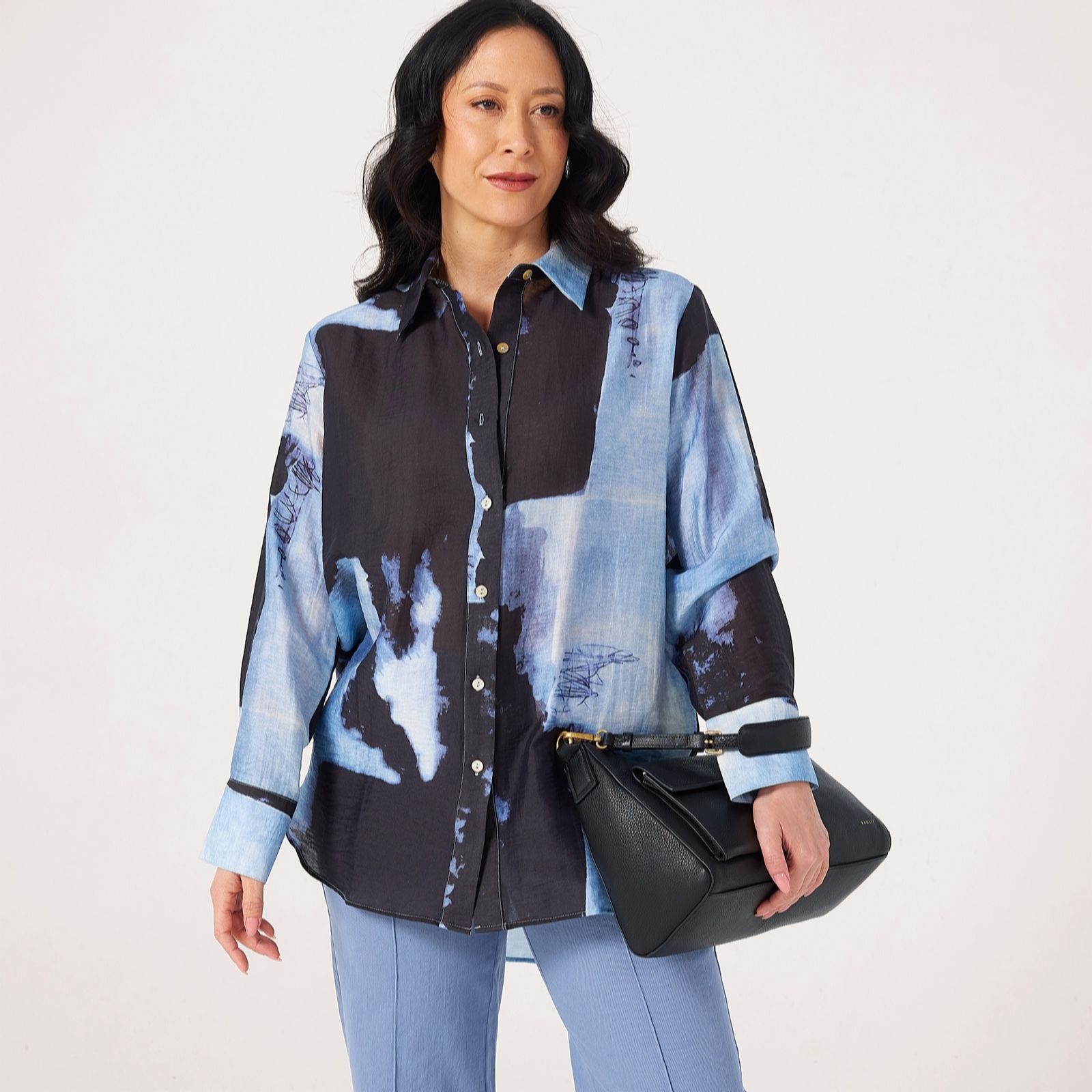 Marlawynne Blue Combo Collection Printed Shirt