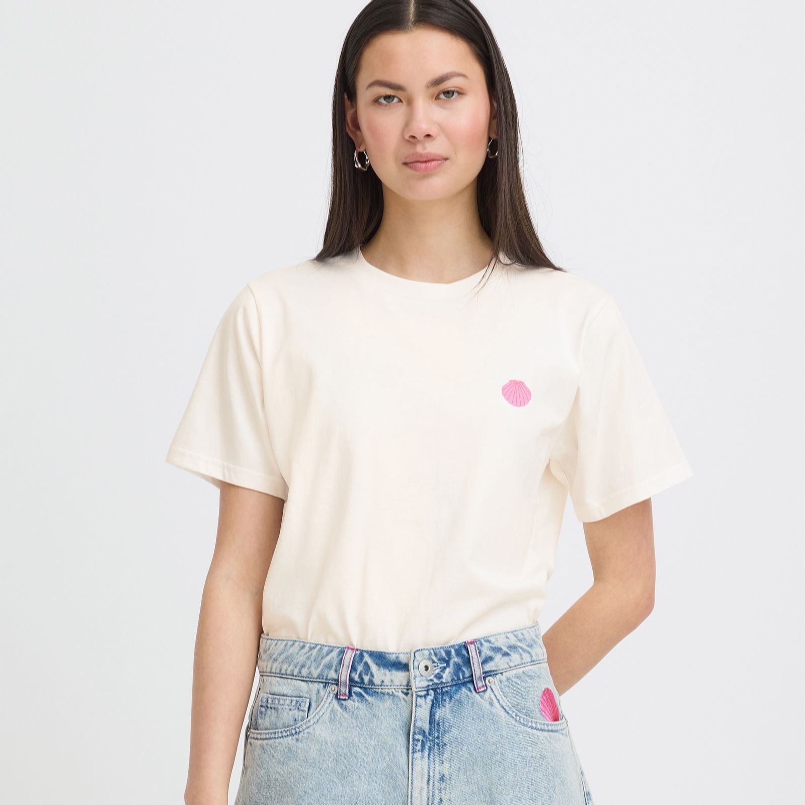 Ichi Cloud Dancer Balmers Short Sleeve T-Shirt