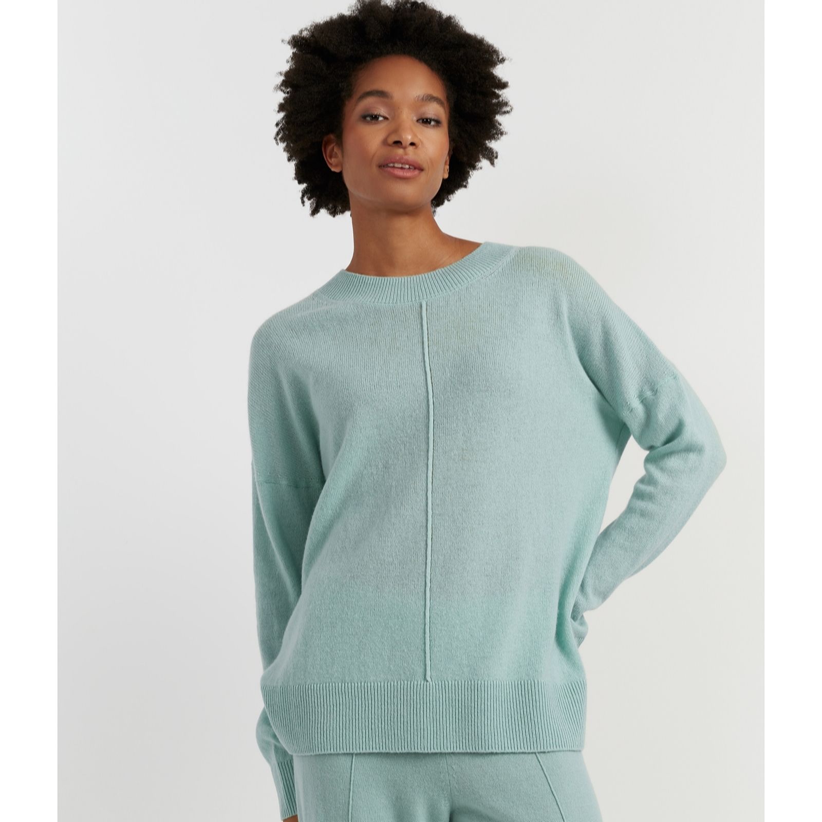 Chinti & Parker Lilac Wool Cashmere Blend Light Knit Relaxed Jumper