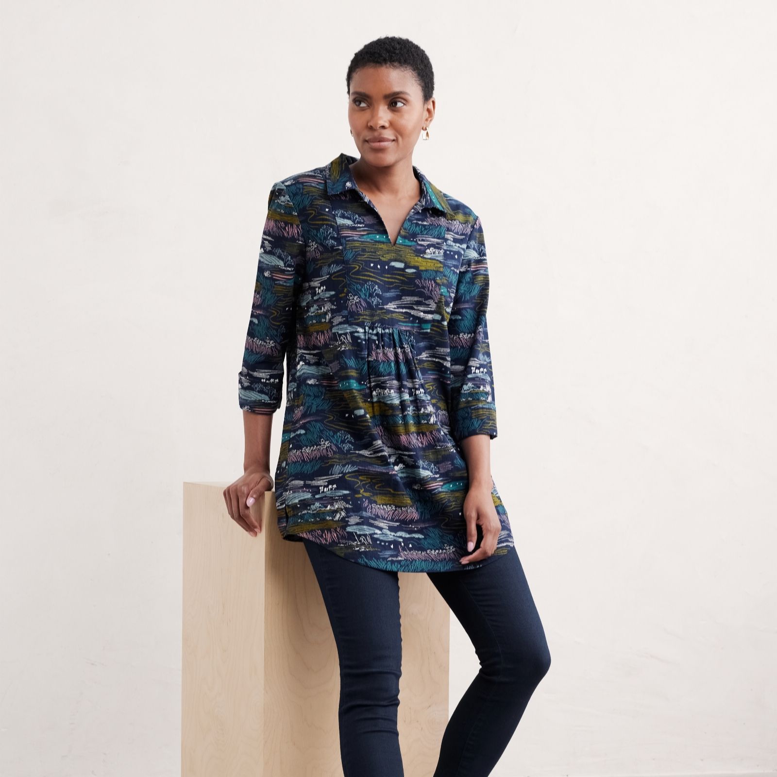 Seasalt Cornwall Navy Multi Fal Water Tunic