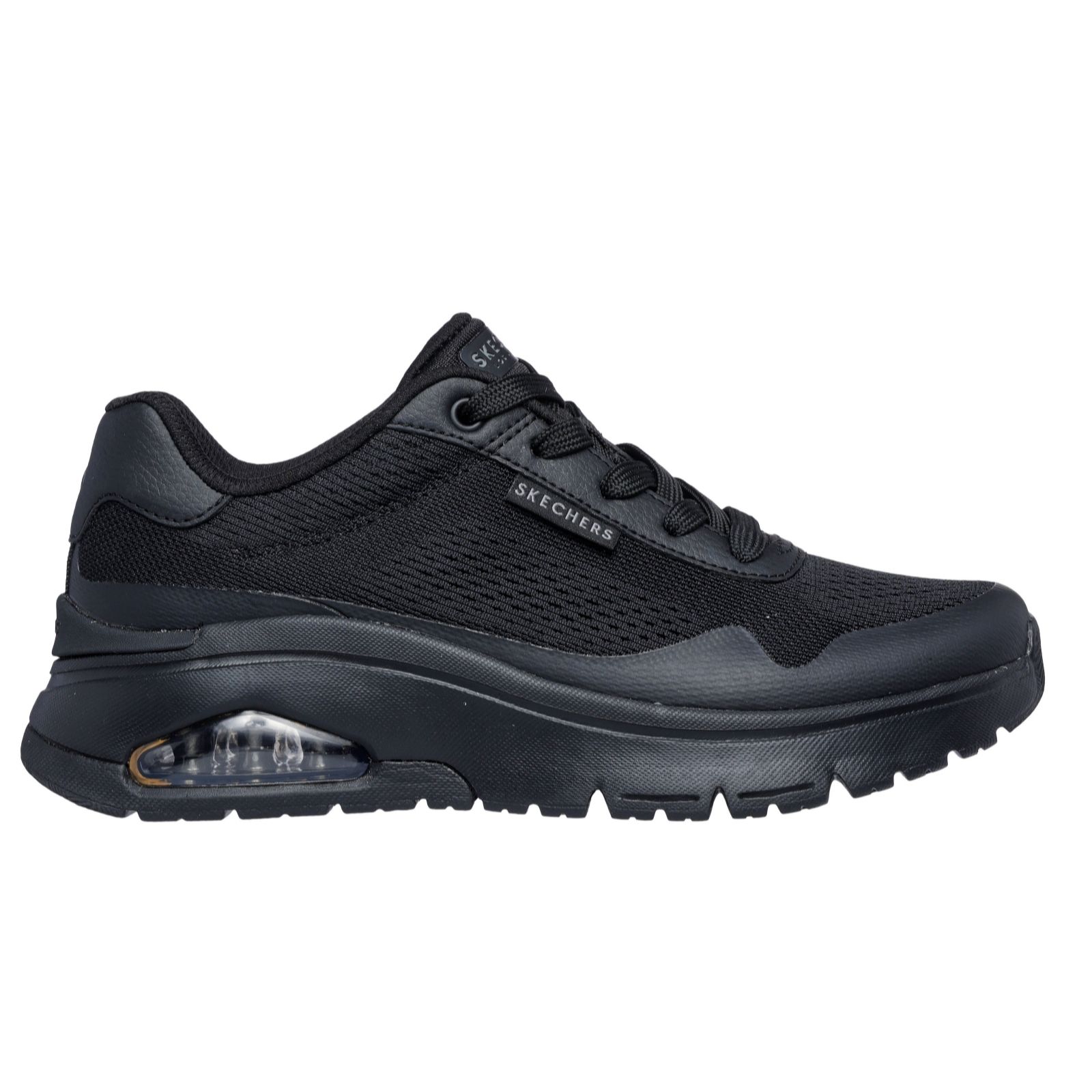 Skechers Black Uno Flex Lace Up Trainer