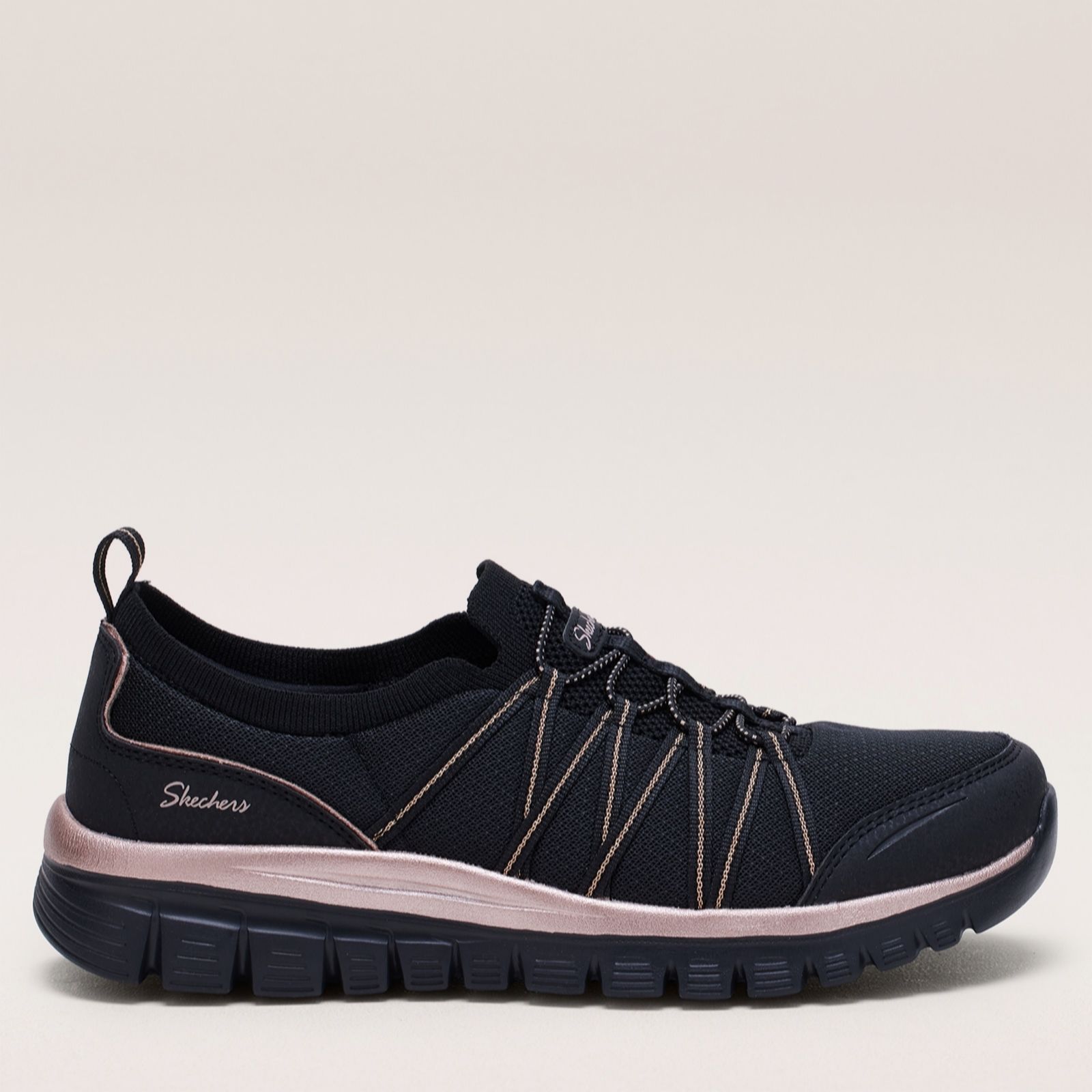 Skechers White,Rose Gold Graceful Purecrush Bungee Trainer