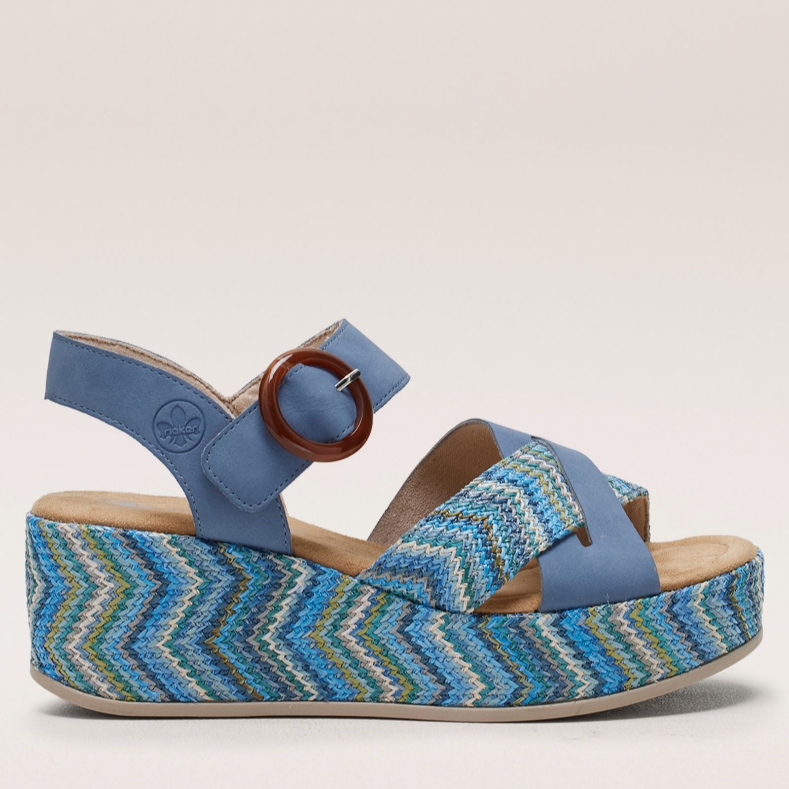 Rieker Women's Blue Wedge Sandal | 69469-14 14 42