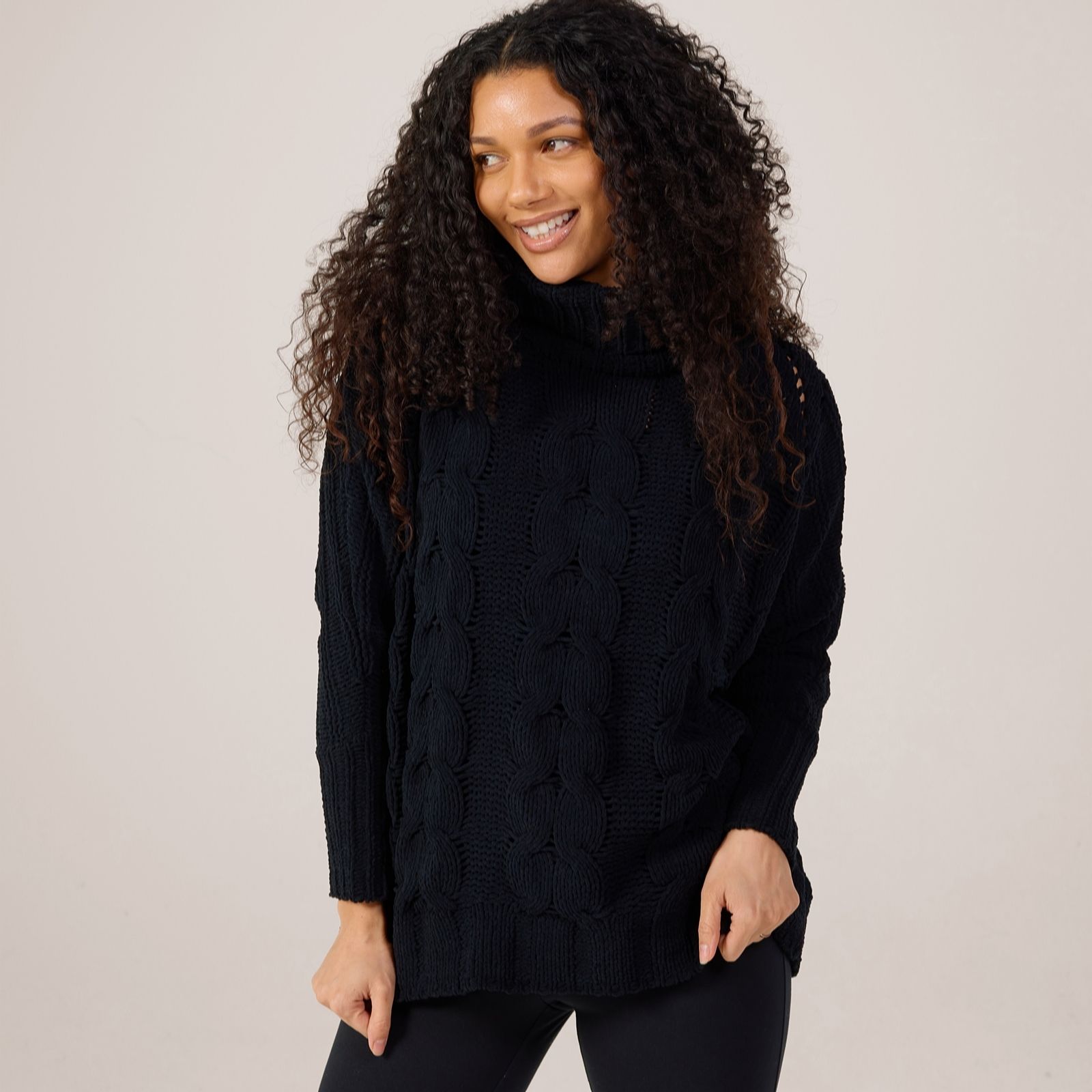 Marlawynne Black Collection Chenille Open Cable Jumper