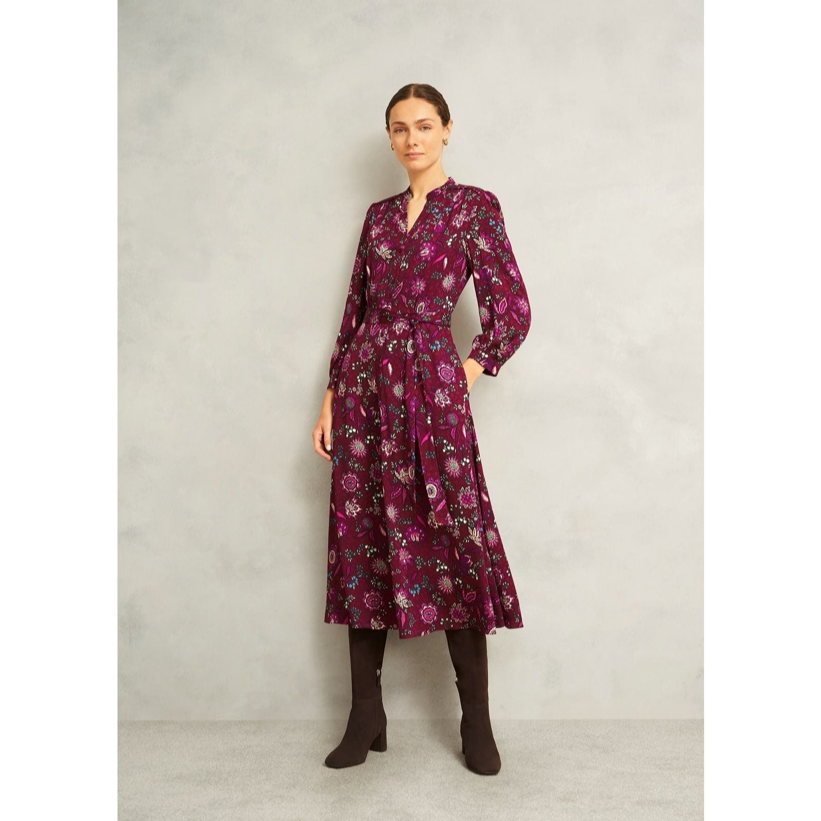 Hobbs London Red Multi Sofia Dress