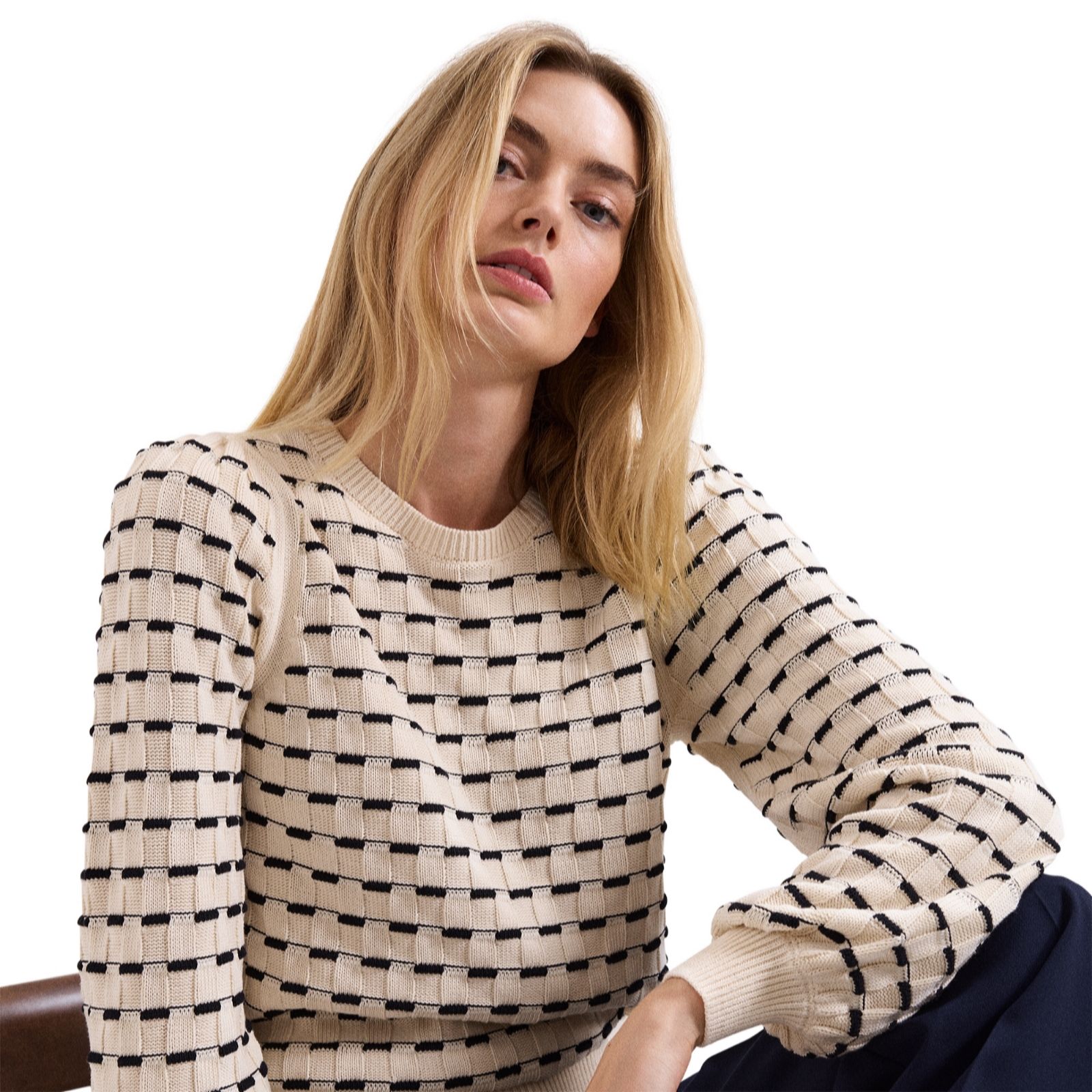 Phase Eight Women's Light Beige Connie Balloon Sleeve Knit Jumper In | : Large - Image 2