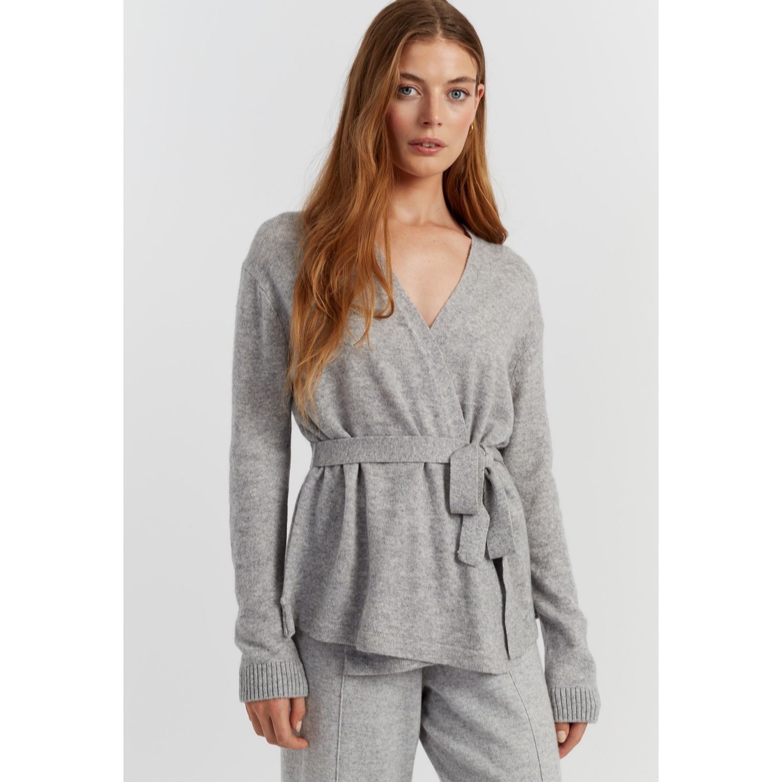 Chinti & Parker Light Grey Wool Cashmere Blend Light Wrap Cardigan