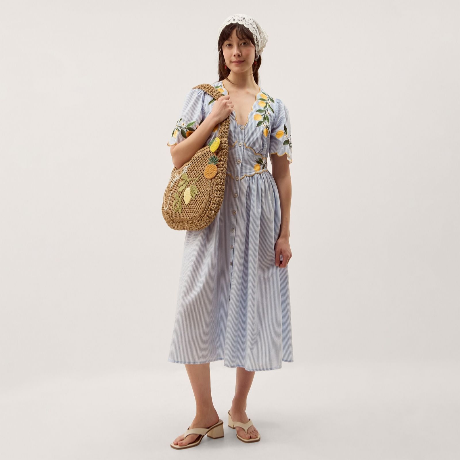 Monsoon Blue Marisol Embroidered Dress
