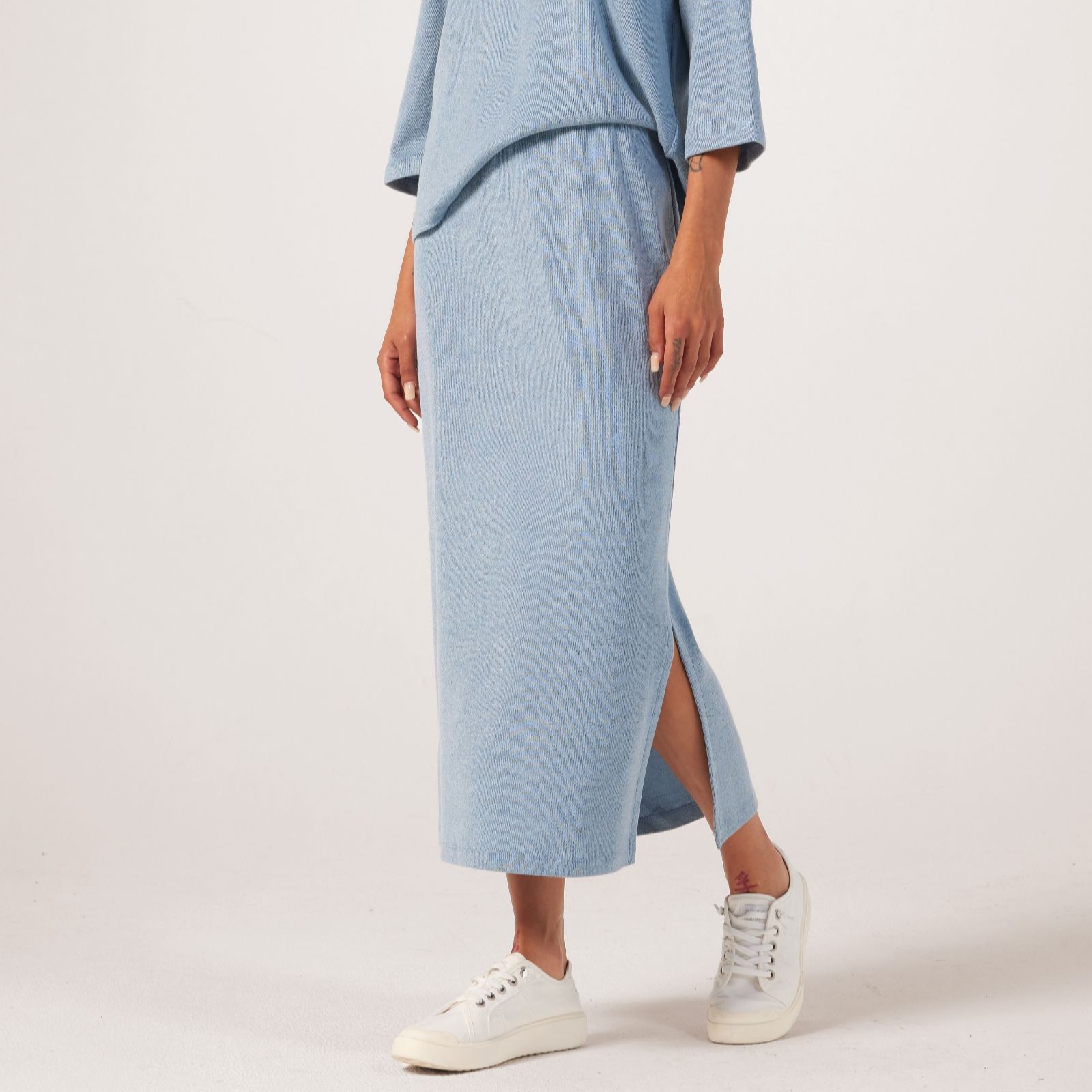 Kim & Co Divine Knit Long Skirt with Side Slit